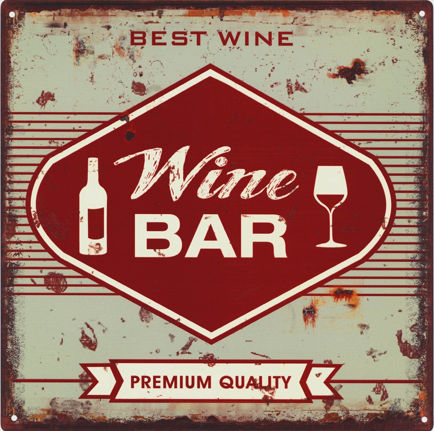 Metallschild Blechschild Wein Bar Wine