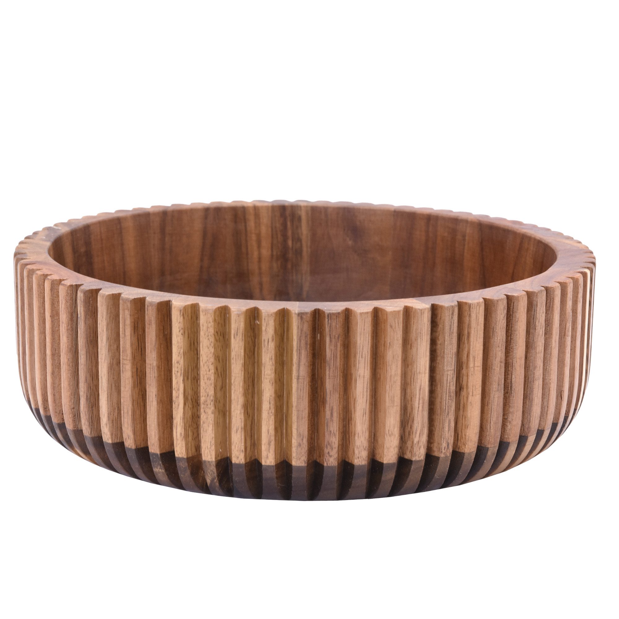 Zoha Servierschale Stripe Schüssel - Handgefertigte Akazienholz Schale, (1-tlg), Handgefertigtes Akazienholz
