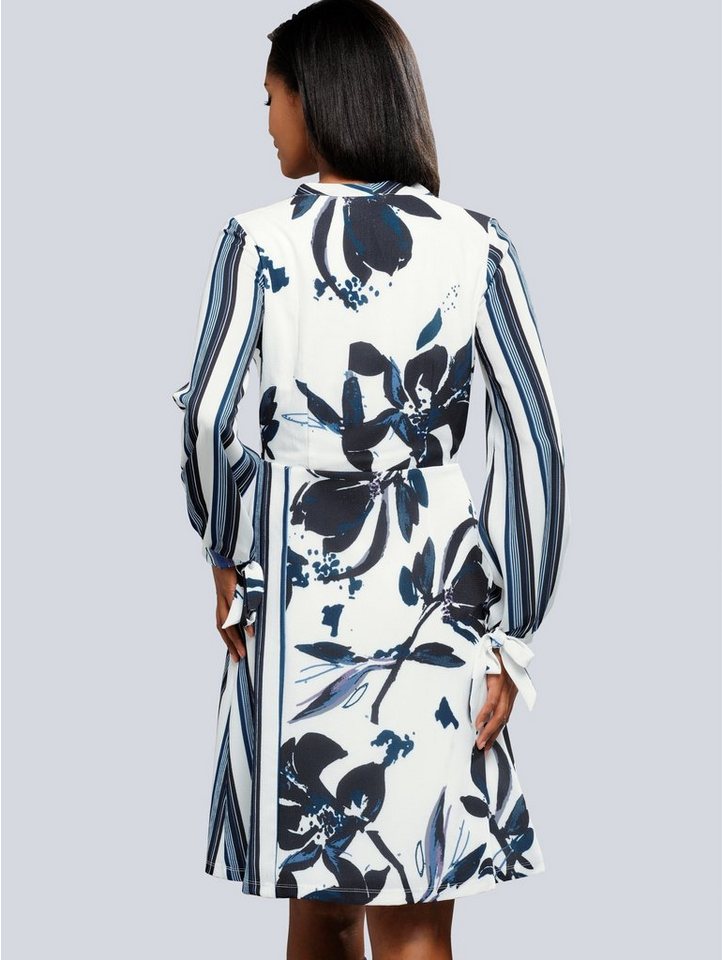 Alba Moda Kleid im ausdrucksstarkem Mustermix in weiß