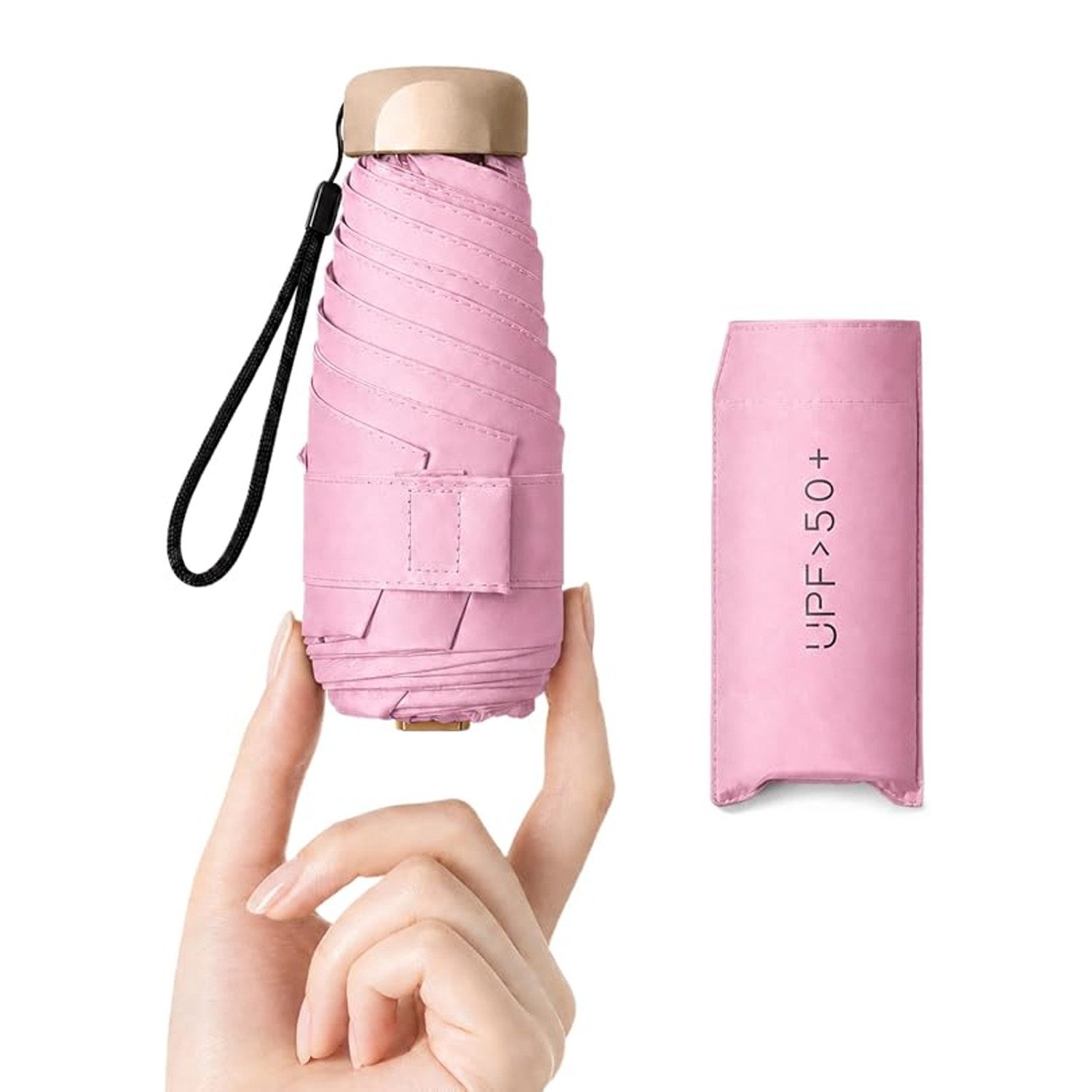 BOOD Taschenregenschirm Mini ultra-leichter Falt-Regenschirm, tragbarer UV-Schutz-Sonnenschirm