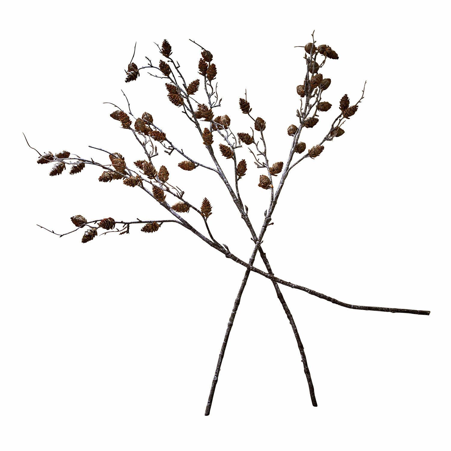 Kunstblume Deko-Ast 3er Set Eisvyn braun, Mirabeau, Höhe 90.0 cm, Weihnachten, Winter, Festtage, Zapfen, Set mit 3 Ästen
