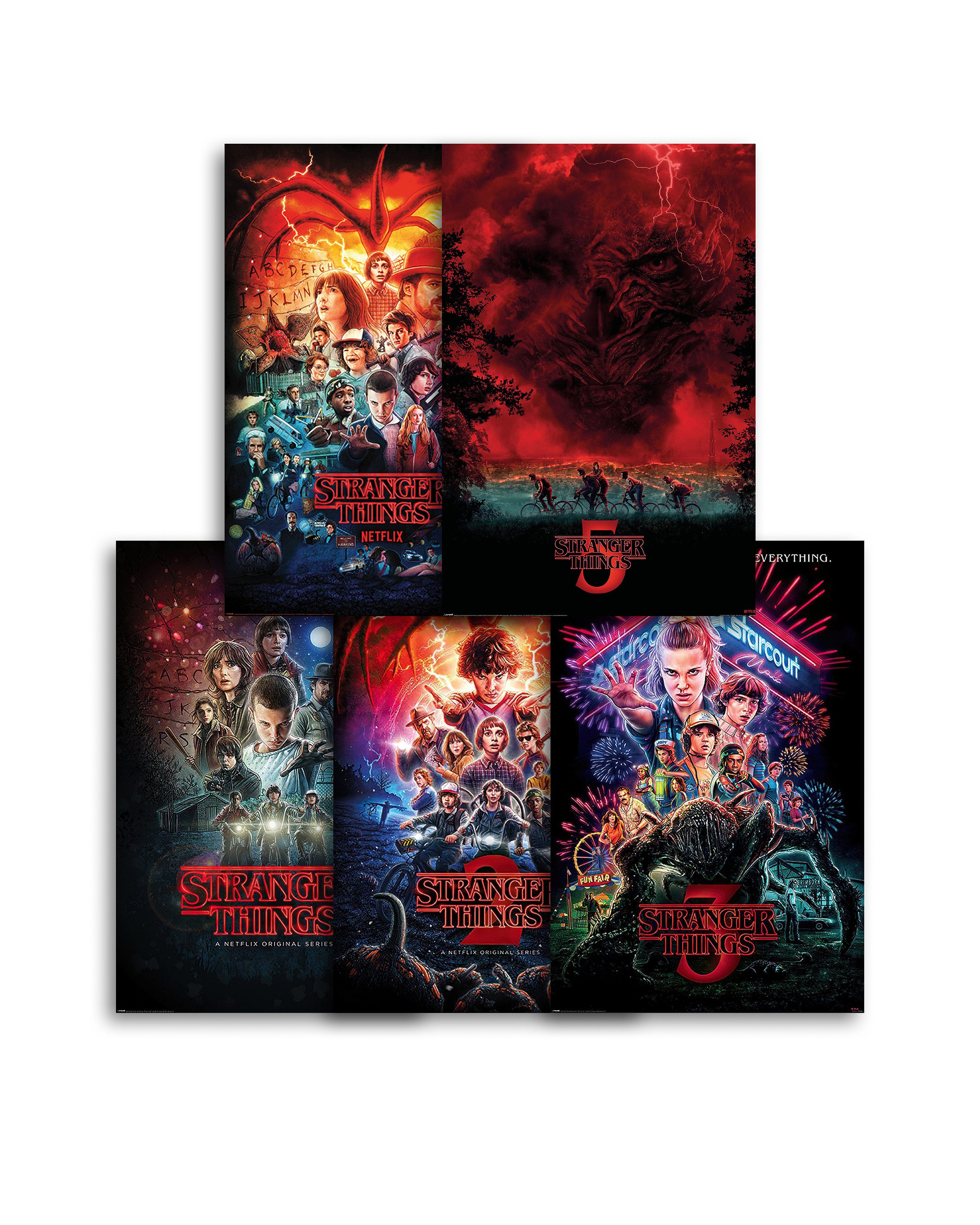 Close Up Poster Stranger Things Poster 5er Set 5 Plakate der 5 Seasons 61 x