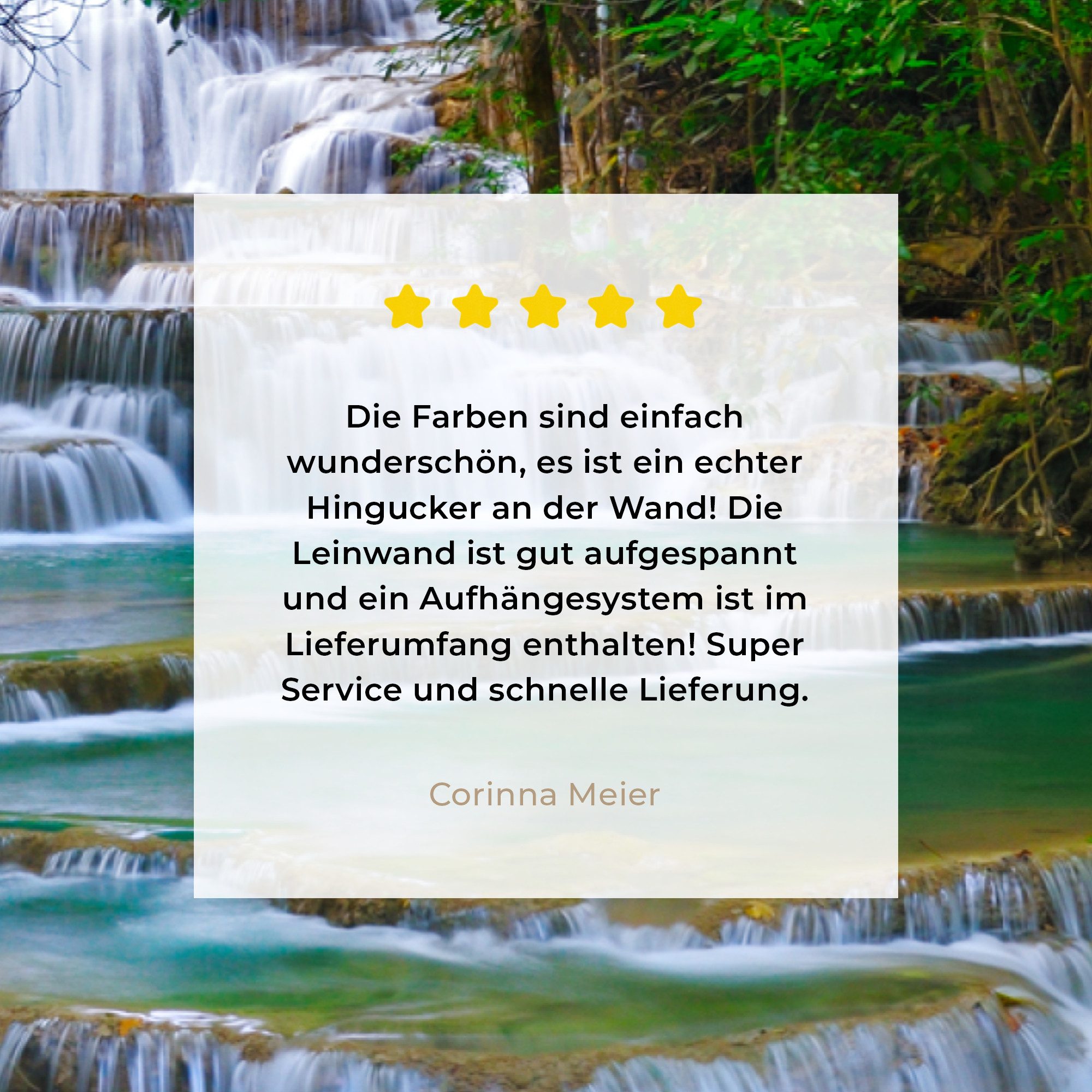 OneMillionCanvasses® Leinwandbild Wasserfall - Bäume - Natur - Dschungel, Fotodruck (1 St), Leinwand Canvas Wandbild, Wanddekoration 20x30 cm – Bild 5 von 5
