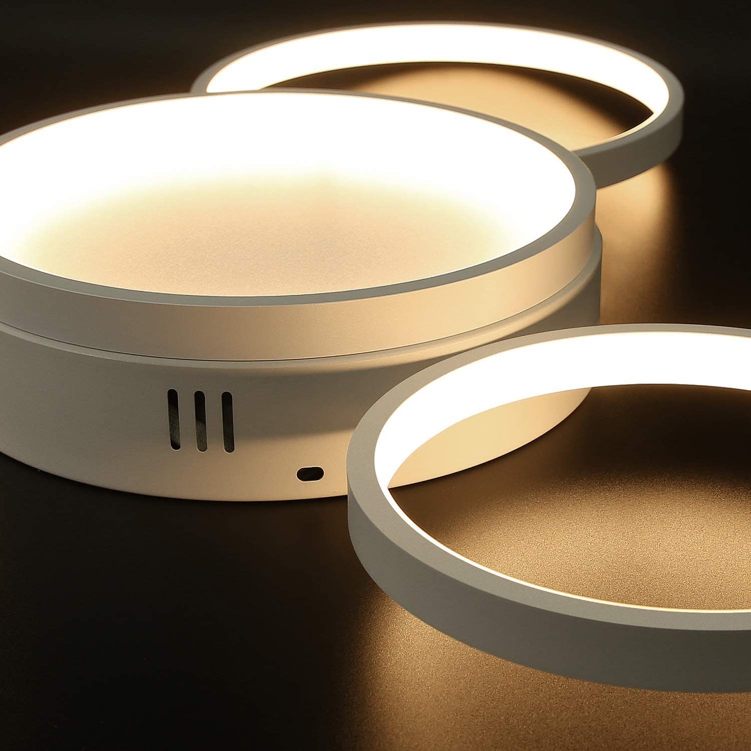 4 Modern Fernbedienung LED integriert, Ring Dimmbar, fest Schlafzimmer, Flammig LED Deckenleuchte ZMH Weiß