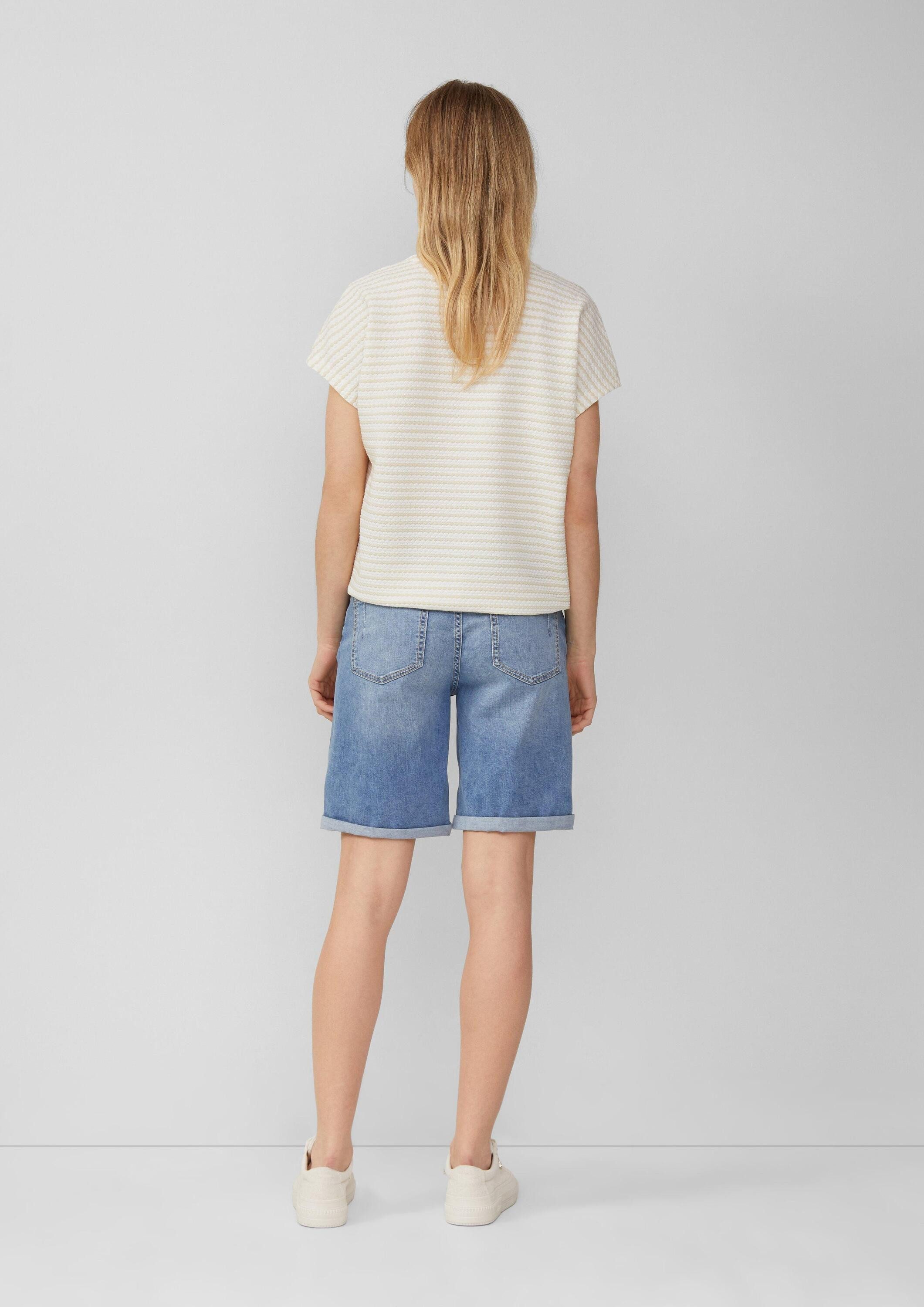 s.Oliver Kurzarmshirt T-Shirt Strukturiertes T-Shirt im O-Shape günstig online kaufen