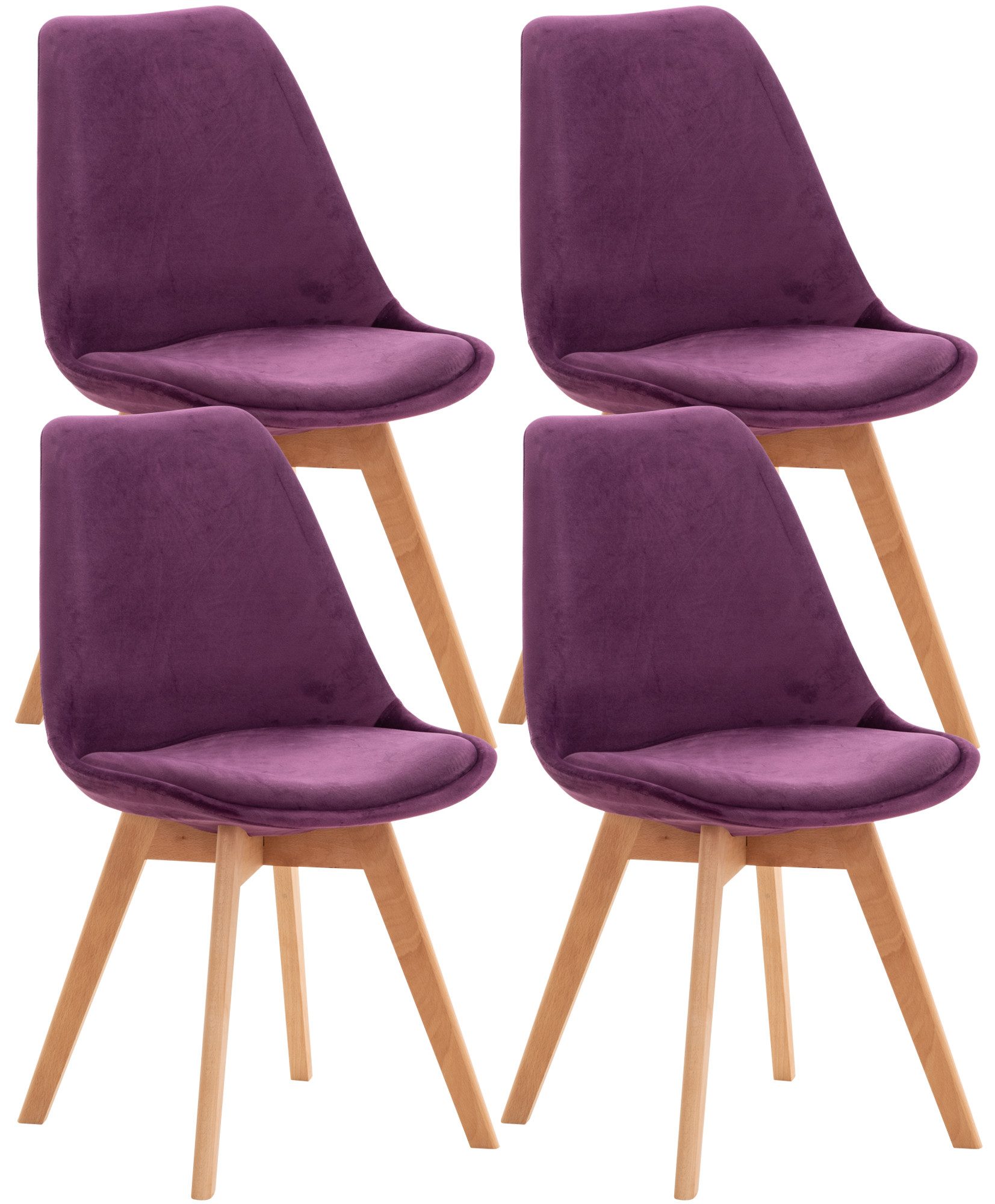 CLP Küchenstuhl Linares (4er Set), Buchenholz-Gestell, modern