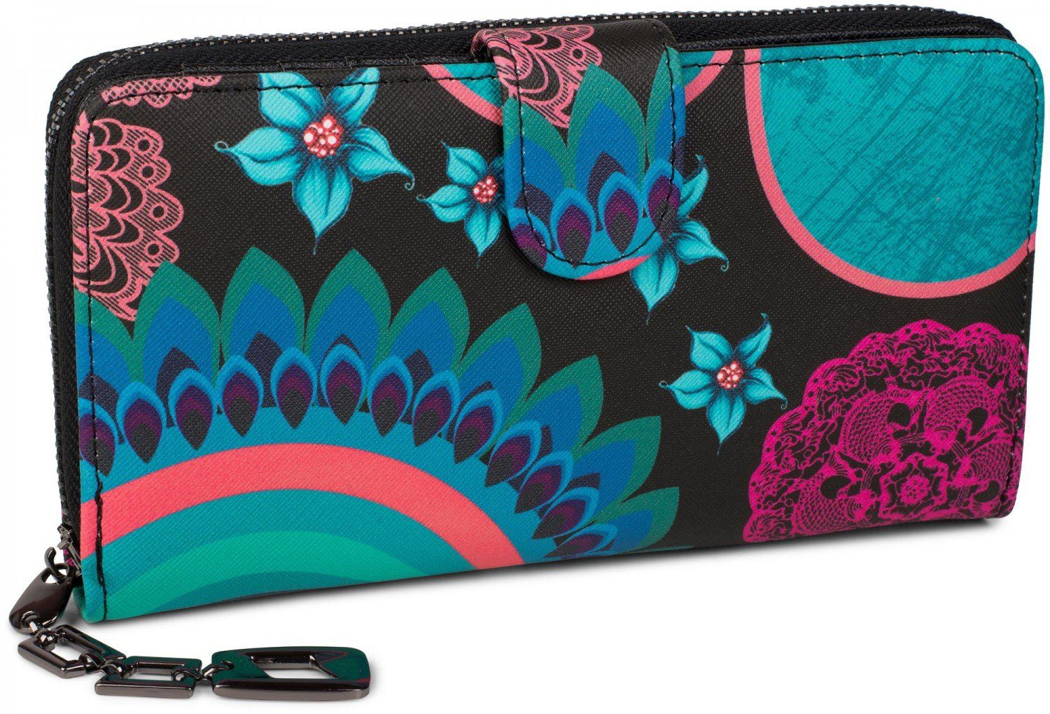 styleBREAKER Geldbörse Geldbörse mit Ethno Blumen und Blüten Muster (1-tlg) günstig online kaufen