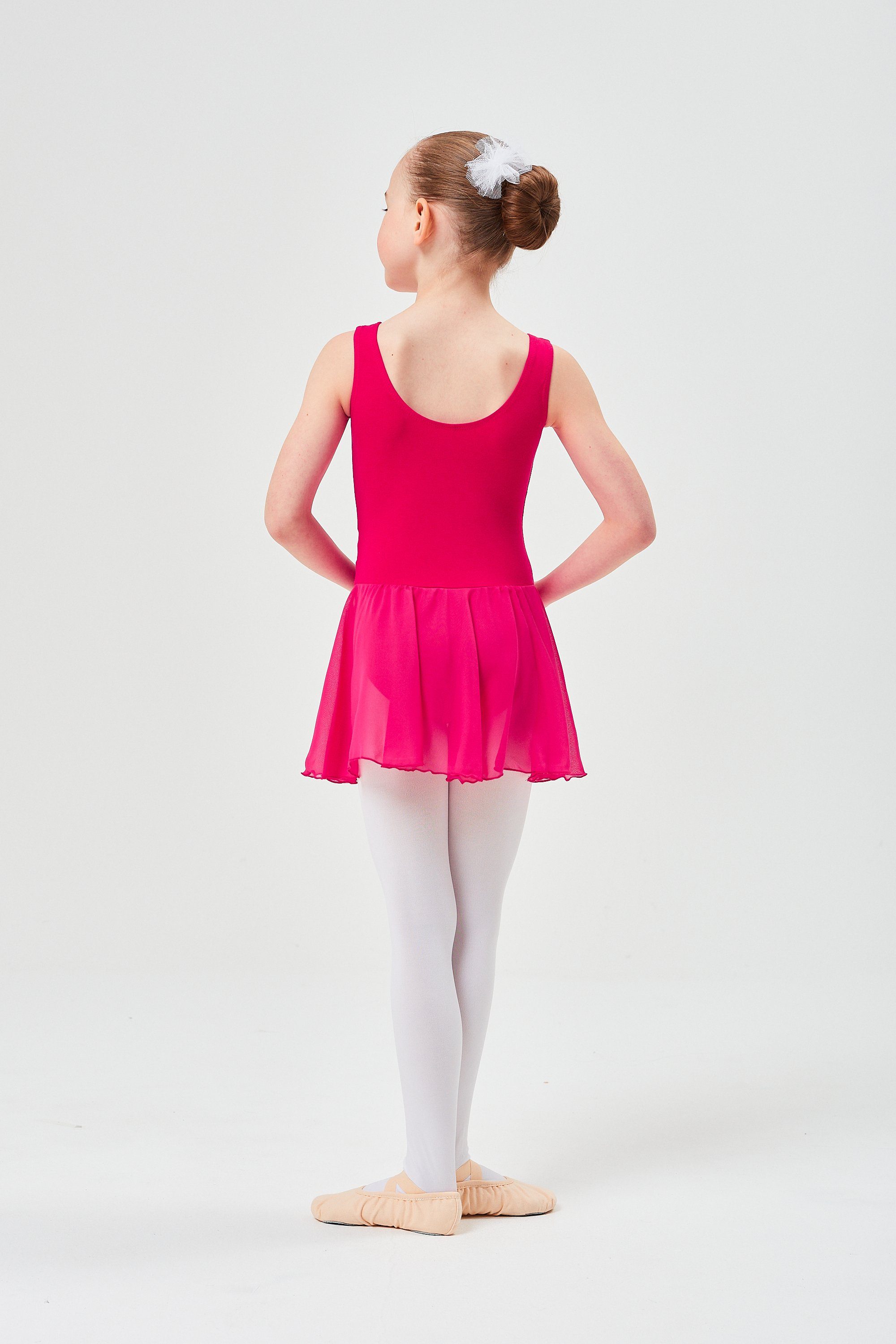 tanzmuster Chiffonkleid Ballett Trikot Minnie weichem Mädchen pink mit Ballettkleid für Baumwollmaterial Röckchen wunderbar aus Chiffon