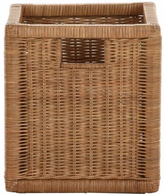 Krines Home Regalkorb Set/2 Regalkorb Aufbewahrungskorb geflochten Rattan (Quadratisch) (2-teiliges Set), Korbset Aufbewahrung Regal Schrankkorb Korb, ca. 28 x 29 x 30 cm