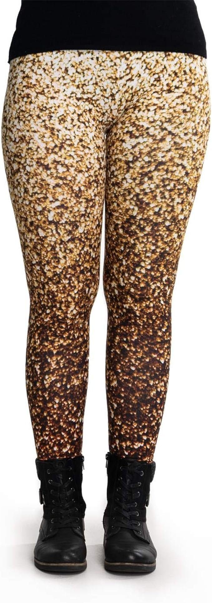 cosey Leggings Christmas-Line Leggings in verschiedenen Motiven (Einheitsgröße XS-L) Glitter Gold | Leggings