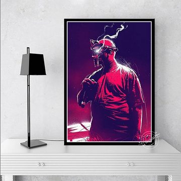 TPFLiving Kunstdruck (OHNE RAHMEN) Poster - Leinwand - Wandbild, MF Doom - Daniel Dumile - Zev Love - Xking - Geedorah - (Leinwand Wohnzimmer, Leinwand Bilder, Kunstdruck), Leinwandbild bunt - Größe 13x18cm