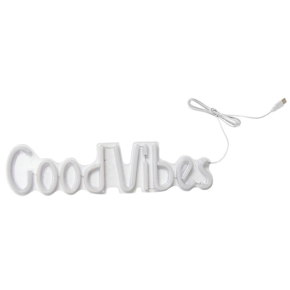 Rosnek LED Dekolicht Neon Lampe,Rose Ananas OPEN Good Vibes,Schlafzimmer Nachtlicht, Good Vibes, mit USB transparenter Acrylrückwand