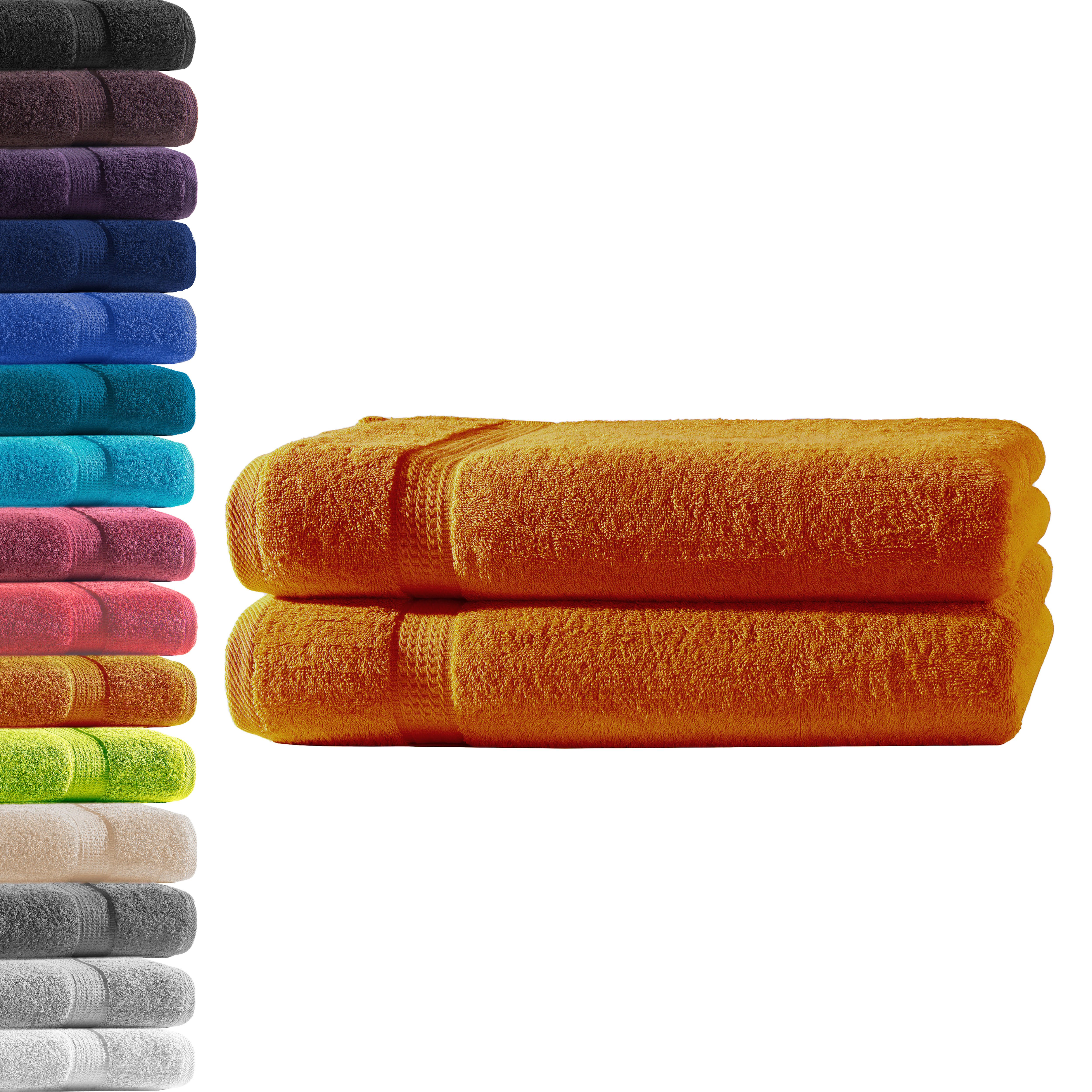 Hometex Premium Textiles Handtuch in Premium Qualität 500 g/m², Feinster Frottier-Stoff 100% Baumwolle, 2x Duschtuch, weich, saugfähig, extra schwer & flauschig