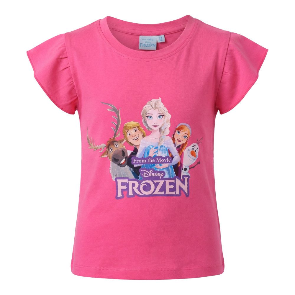 Disney Print-Shirt Disney Die Eiskönigin Kinder Mädchen T-Shirt Kurzarm Shirt (1-tlg) Gr. 98 bis 128 - 100% Baumwolle