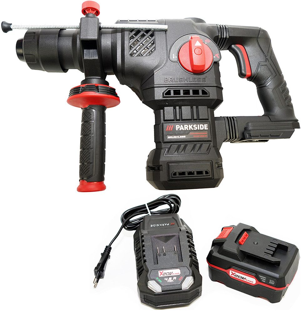 PARKSIDE PERFORMANCE® Akku-Bohrhammer 20V Akku Kombihammer PKHAP 2058 A1 im Transportkoffer, 20 V, max. 760 U/min
