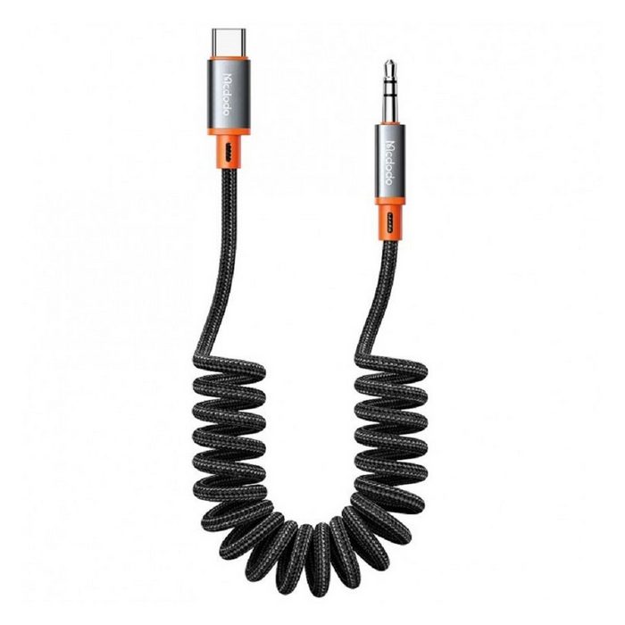mcdodo Kabel Typ-C Audiokabel 3 5mm Miniklinke 1 8 Meter Adapter HiFi Klinke Adapter USB-C grau Audio-Kabel (180 cm)