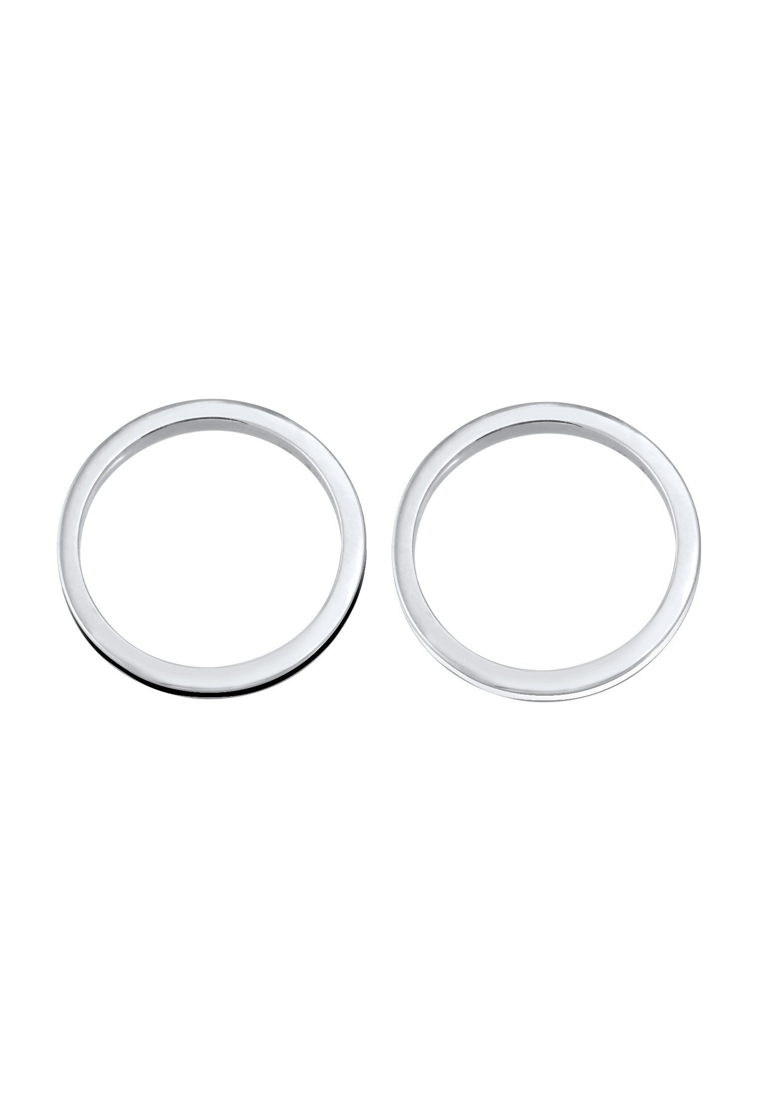 Silber Emaille Ring-Set Set 925 Basic Bandring 2er Elli