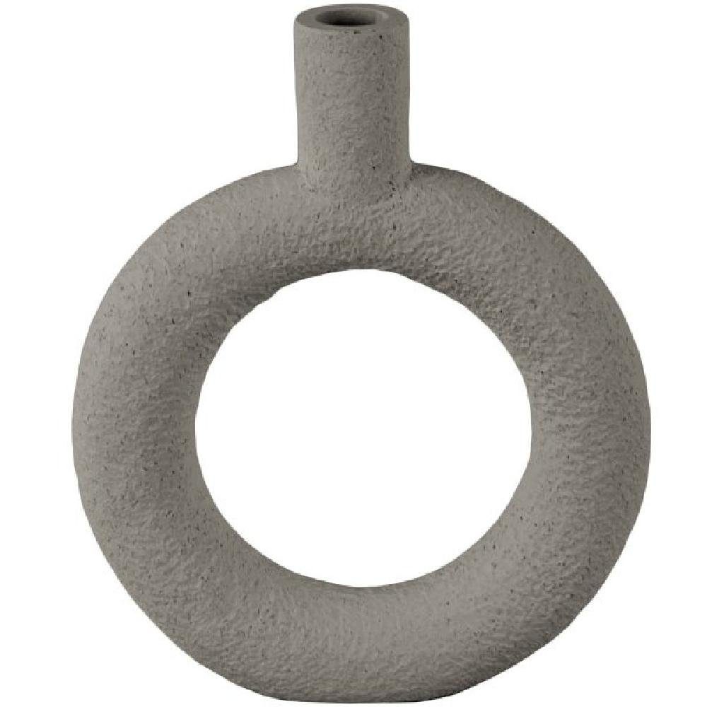 Present Time Warm Skulptur (18x3,5x22,5cm) Round Vase Polyresin Grey Ring Oval