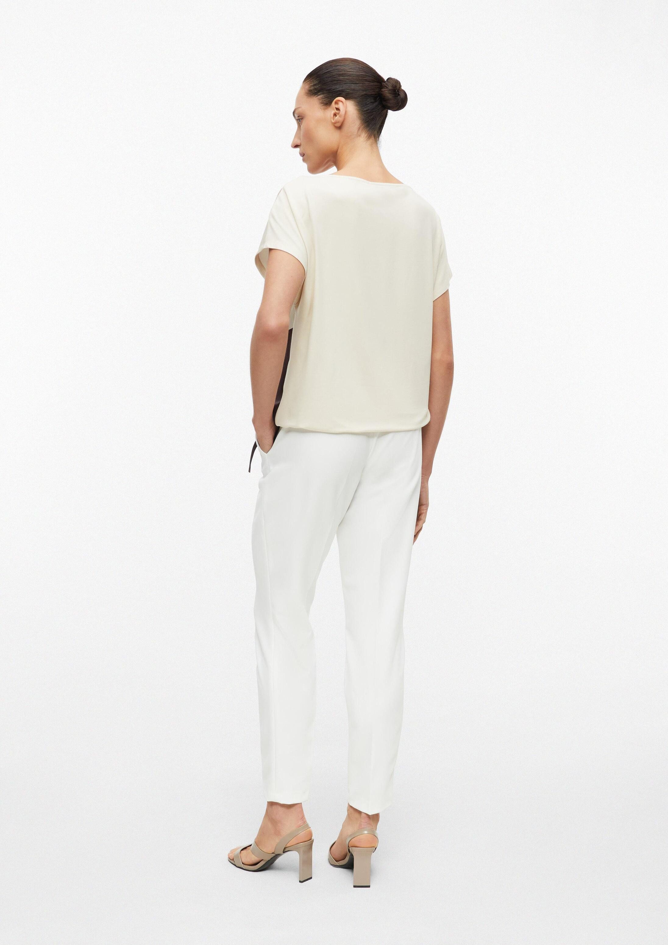 s.Oliver Kurzarmshirt T-Shirt T-Shirt im Fabricmix mit regulierbarem Saum