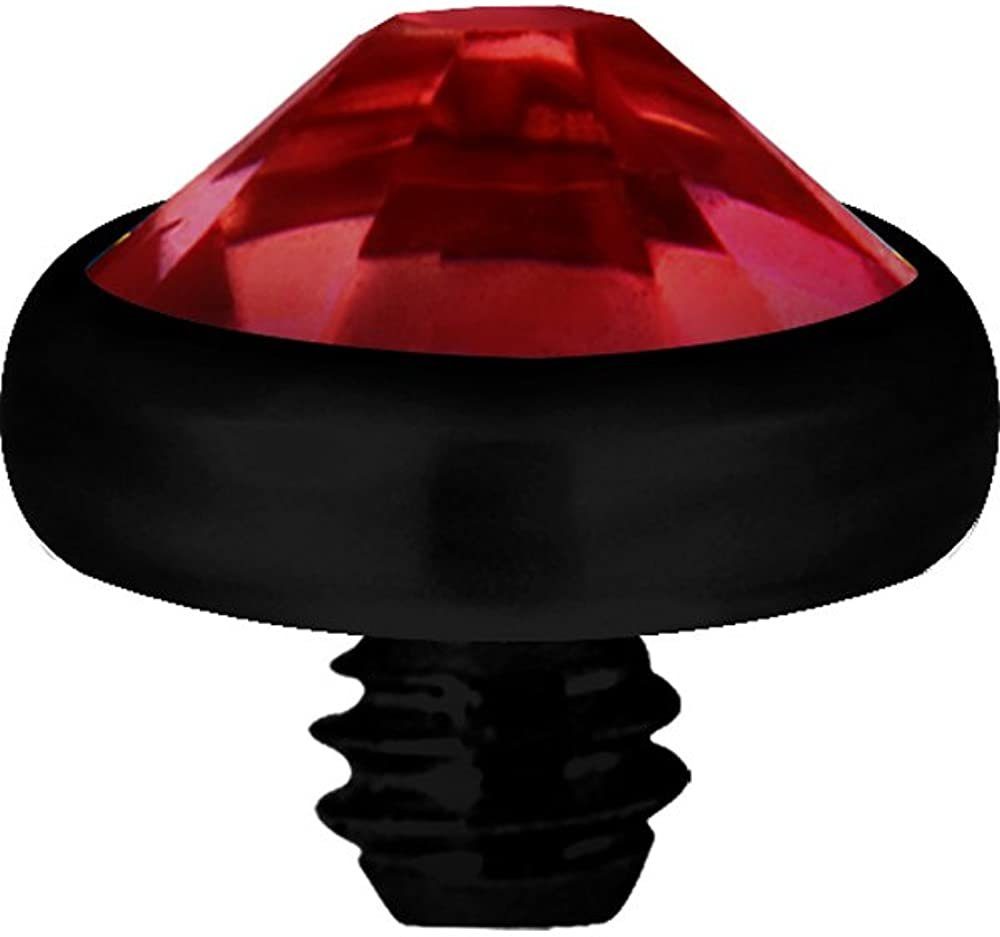 【Japan begrenzt】 Karisma Piercing-Set micro Aufsatz G23 Anchor PVD Rot.BK-TIADJN.4mm.LSI Stein Piercing Kristall Dermal - Blackline
