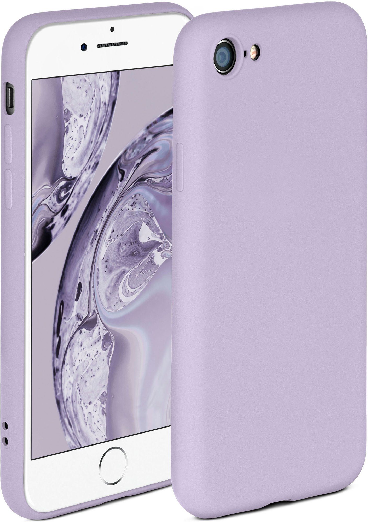 ONEFLOW Handyhülle Soft Case, Hülle aus Silikon, Schutzhülle Bumper, Backcover abdeckung, Silicon Handytasche, Silikonhülle, Schutz Cover, weiche Handyhülle - matt Flieder