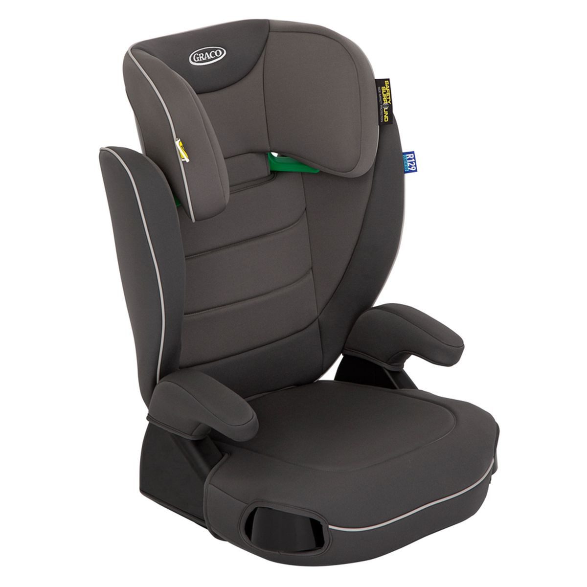 Graco Autokindersitz Logico L i-Size - Iron, Kinder Autositz ab 3,5 - 12 Jahre (100 cm -150 cm) mit Getränkehalter