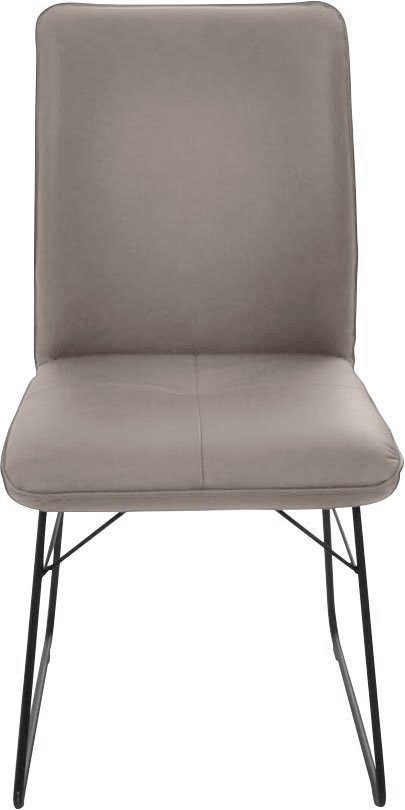 K+W Komfort & Wohnen Kufenstuhl (1 St), Drahtgestell in Metall schwarz, Griff am Rücken, Steppung im Sitz