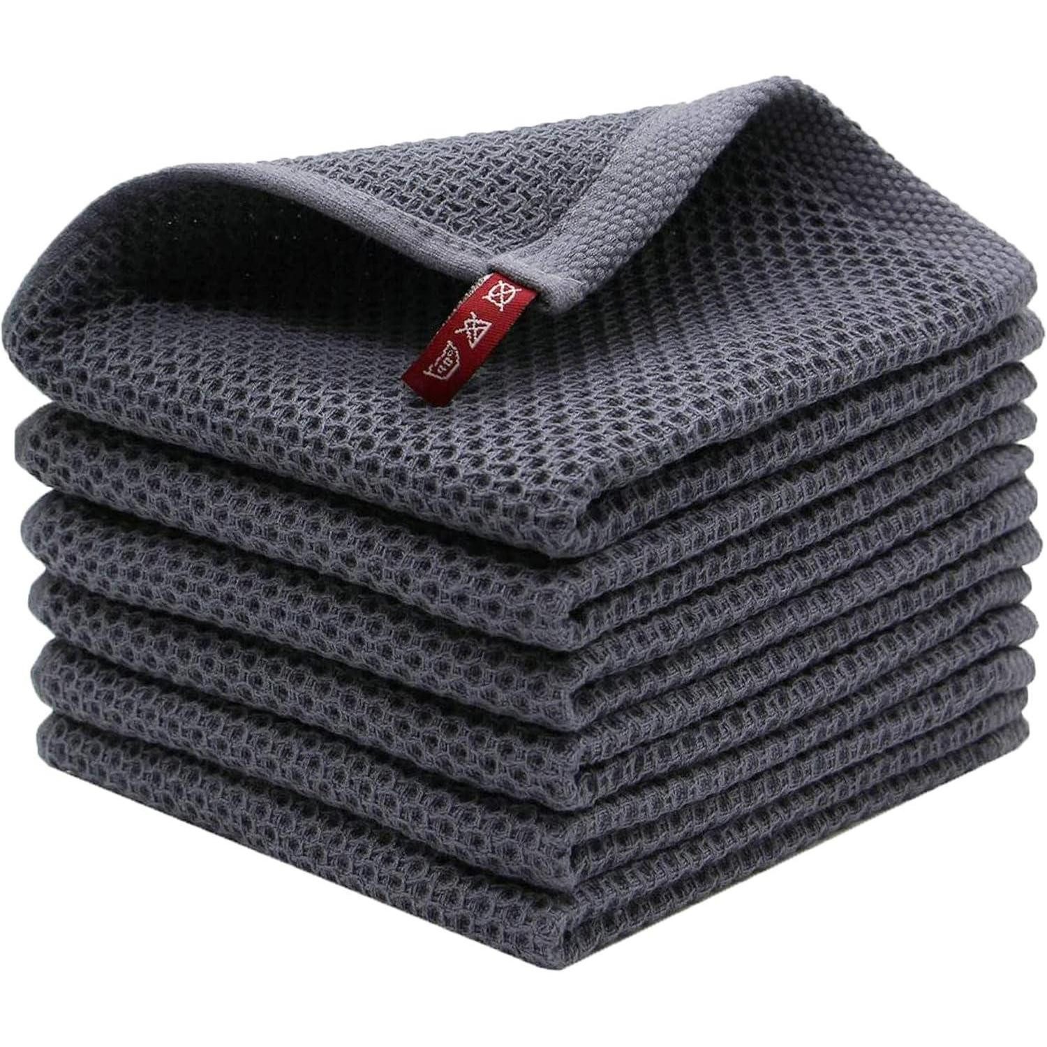 BW&HM Baumwolltücher Spültücher 6er Set 33x33 cm Grau waschbar optimal für Reinigungstuch