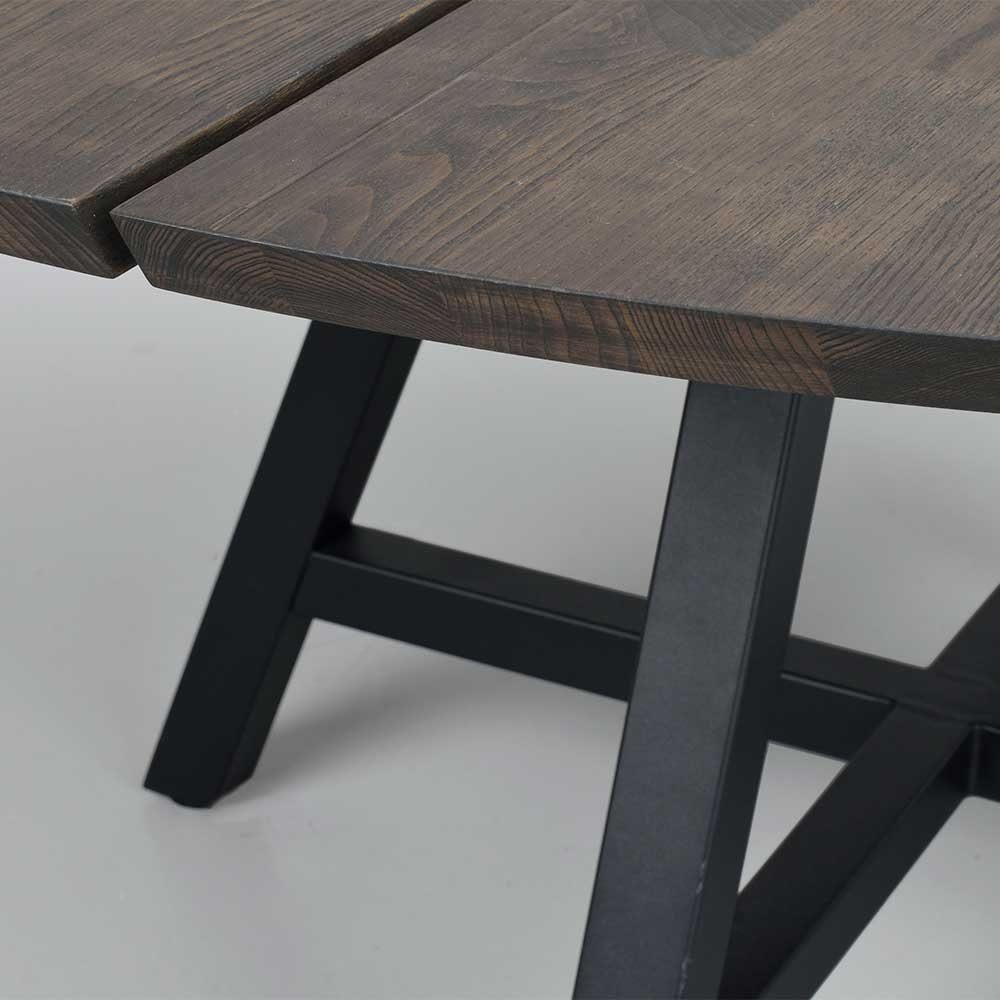 Tischplatte Strada, aus Esstisch Pharao24 runder Massivholz, mit