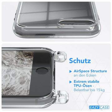 EAZY CASE Handykette Clips Schwarz für Apple iPhone 8 Plus / iPhone 7+ 5,5 Zoll, Handykordel Umhängetasche für Handy Hülle durchsichtig Beige Taupe