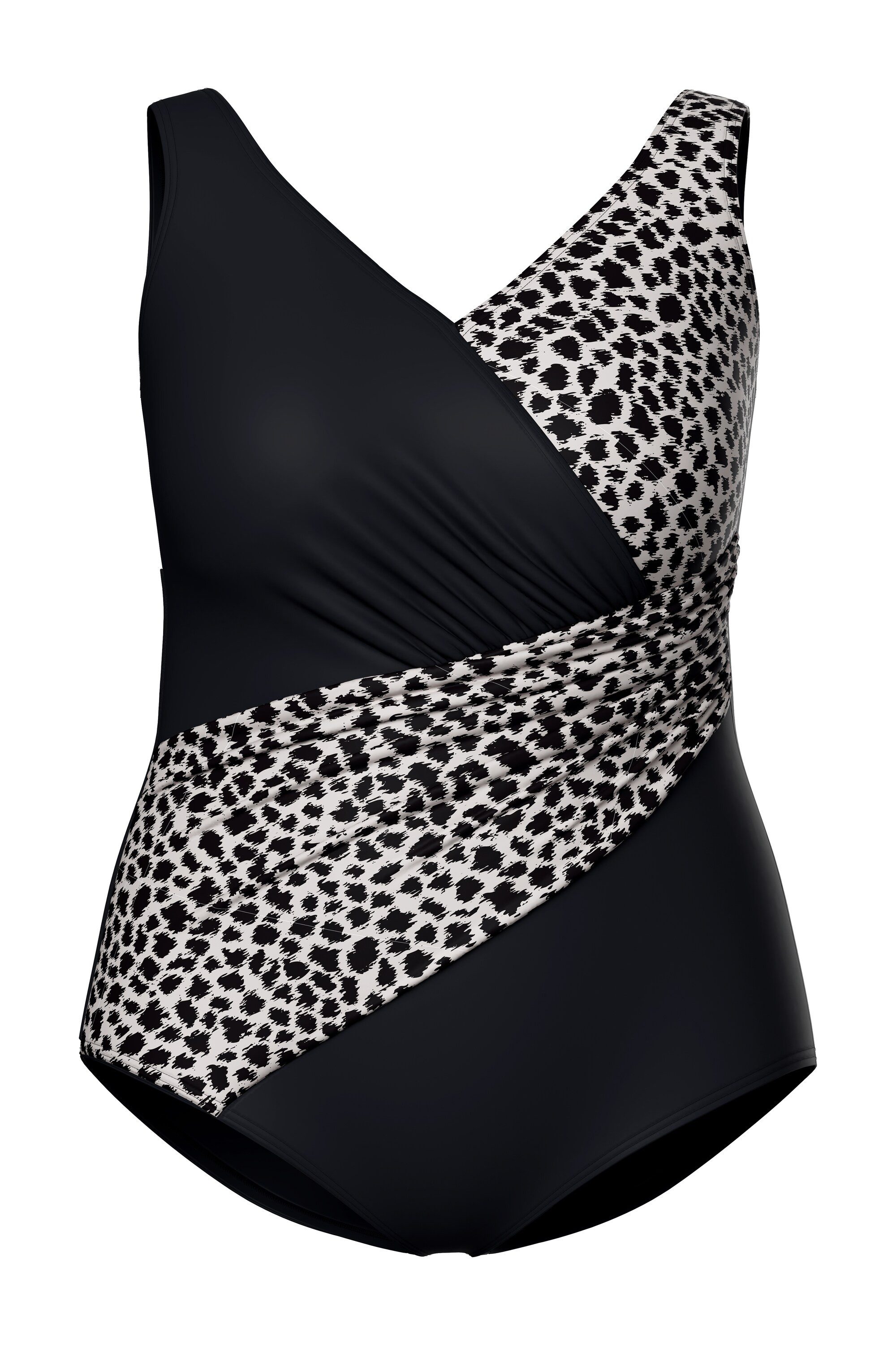 Ulla Popken Badeanzug Badeanzug drapiert Softcups recycelt günstig online kaufen