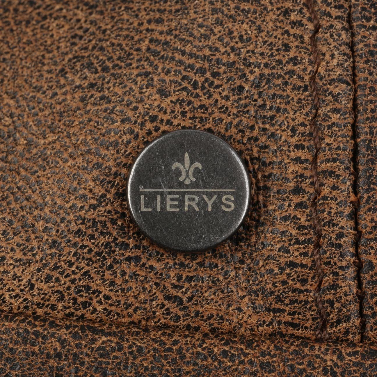 Lierys Flat Cap (1-St) Ledercap in Italy mit Made Schirm