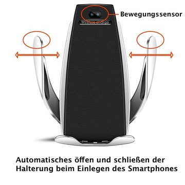 Dooloo »S5 QI Smartphone KFZ-Halterung« Smartphone-Halterung, (2 in 1, 1-tlg., Universal Autohalterung und QI-Ladegerät, Handyhalterung für Lüftungsschlitze, Automatischer Verschluss, Kabelloses Laden, Wireless Charger)