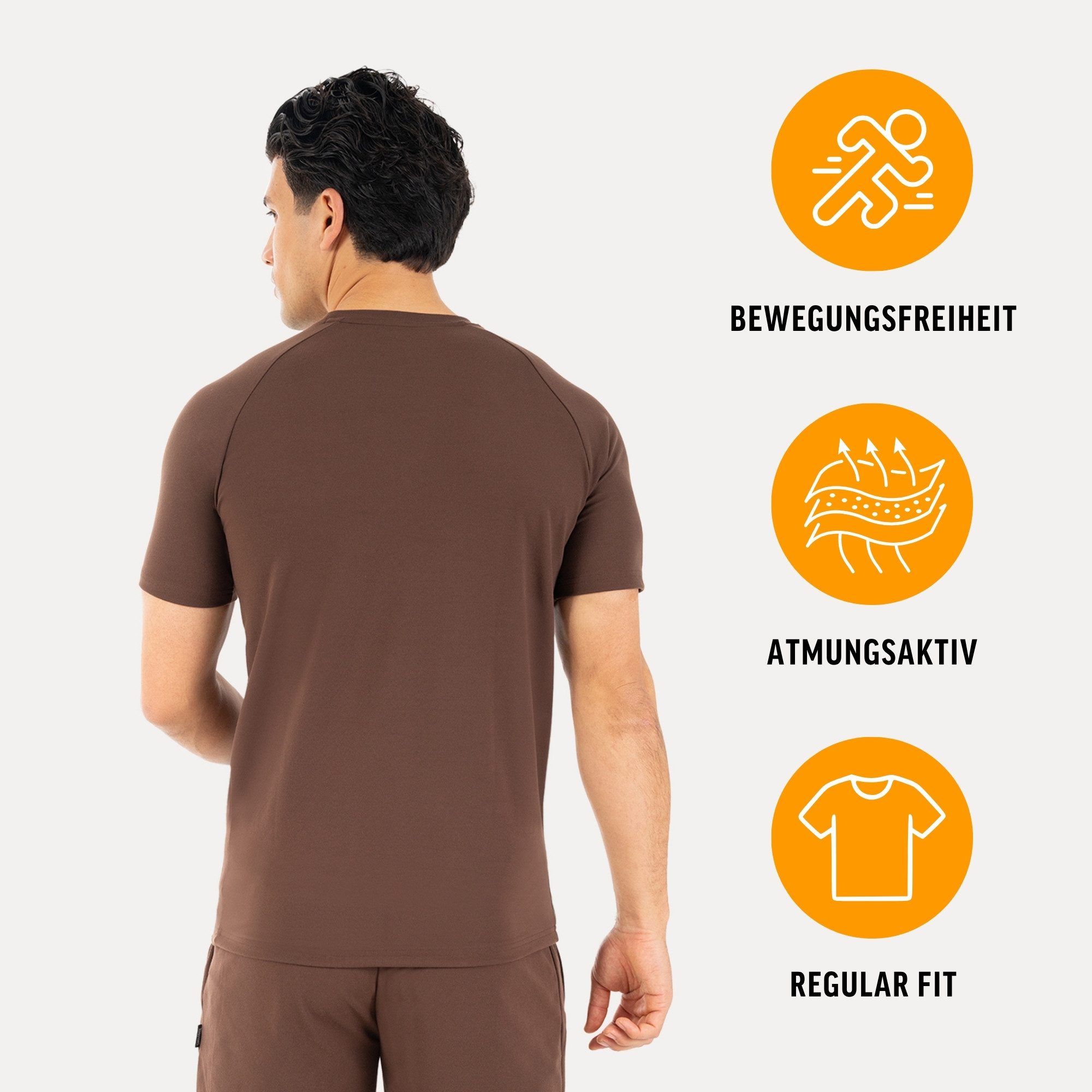 Smilodox T-Shirt Delian, Atmungsaktives Shirt mit 3D Rubber Print, Funktionsshirt mit Raglan-Schnitt Kurzarmshirt Sport Training Freizeit Alltag – Bild 2 von 5