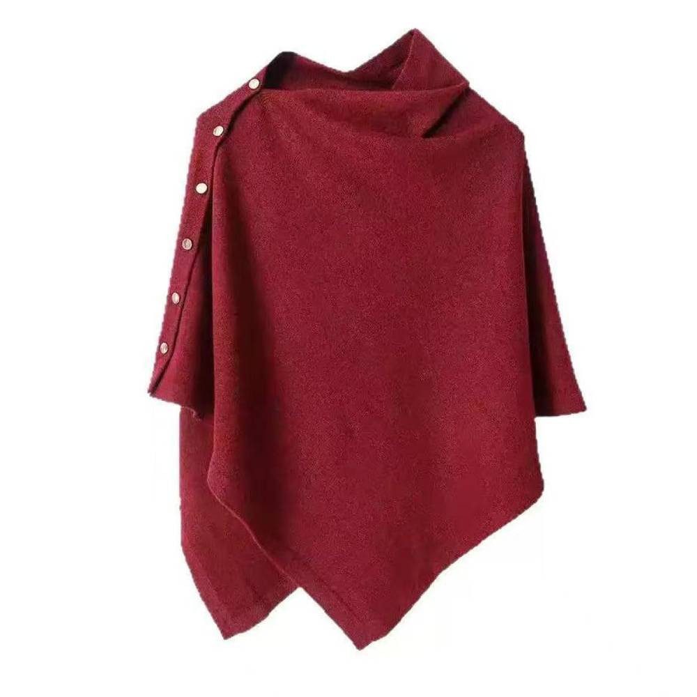 Blusmart Strickponcho Multifunktionales Stricktuch, Schal, Cape, Strickschal für Damen (mit Knöpfen) Für das tägliche Outfit
