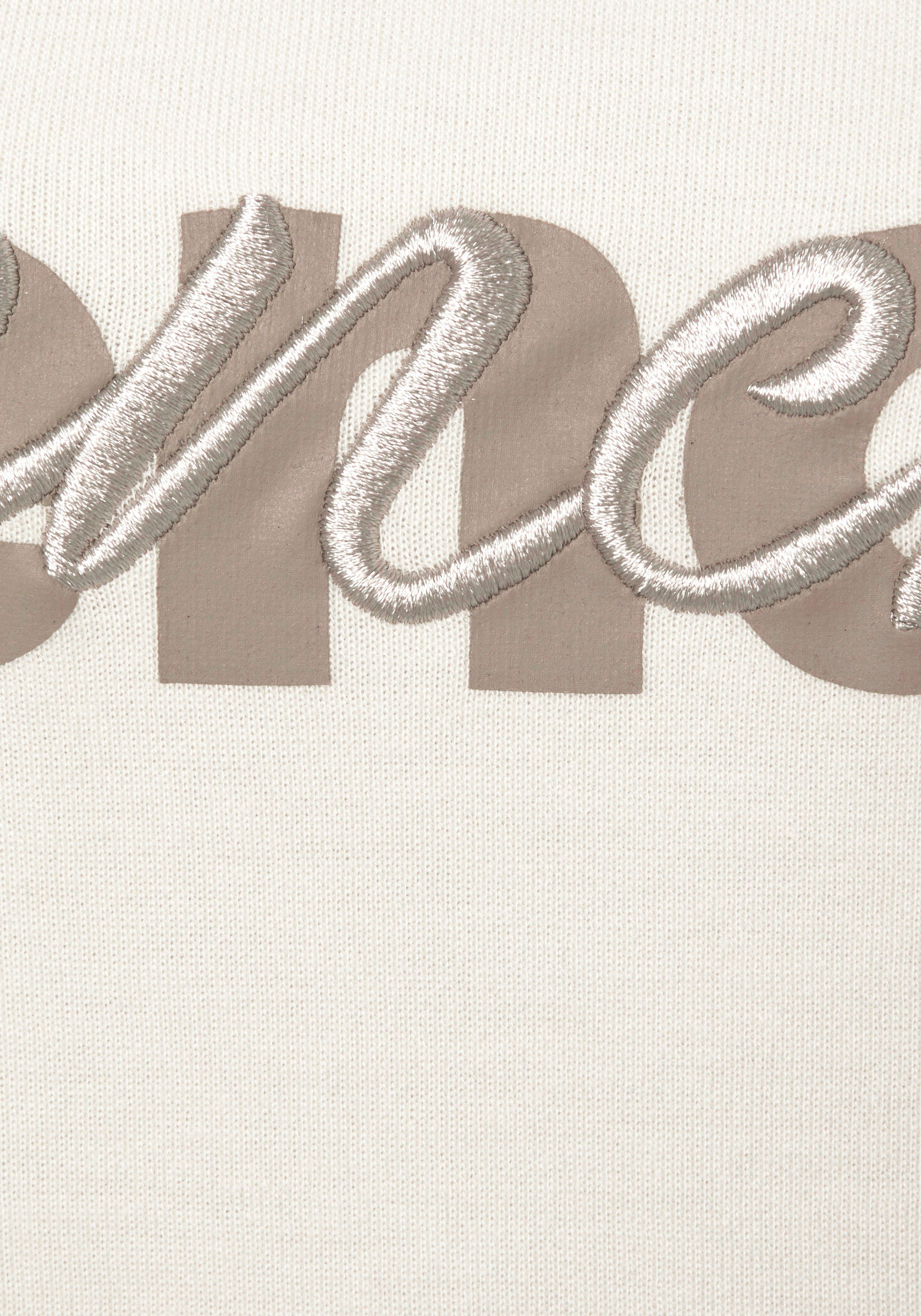 Bench. Loungewear Sweatshirt mit Logodruck und Stickerei, Loungewear