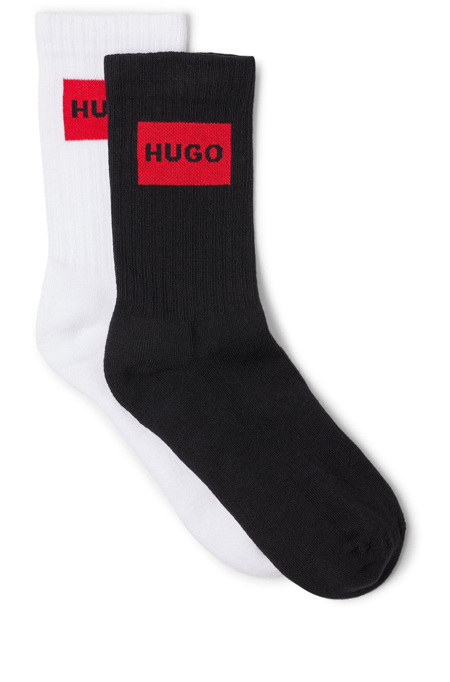 Logodetail QS W HUGO (Packung, mit kontrastfarbenem CC 2-Paar, LABEL Freizeitsocken 2P RIB 2er-Pack)