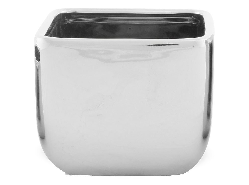 matches21 HOME & HOBBY Blumentopf Eckiger Keramik Blumentopf in silberfarbe günstig online kaufen