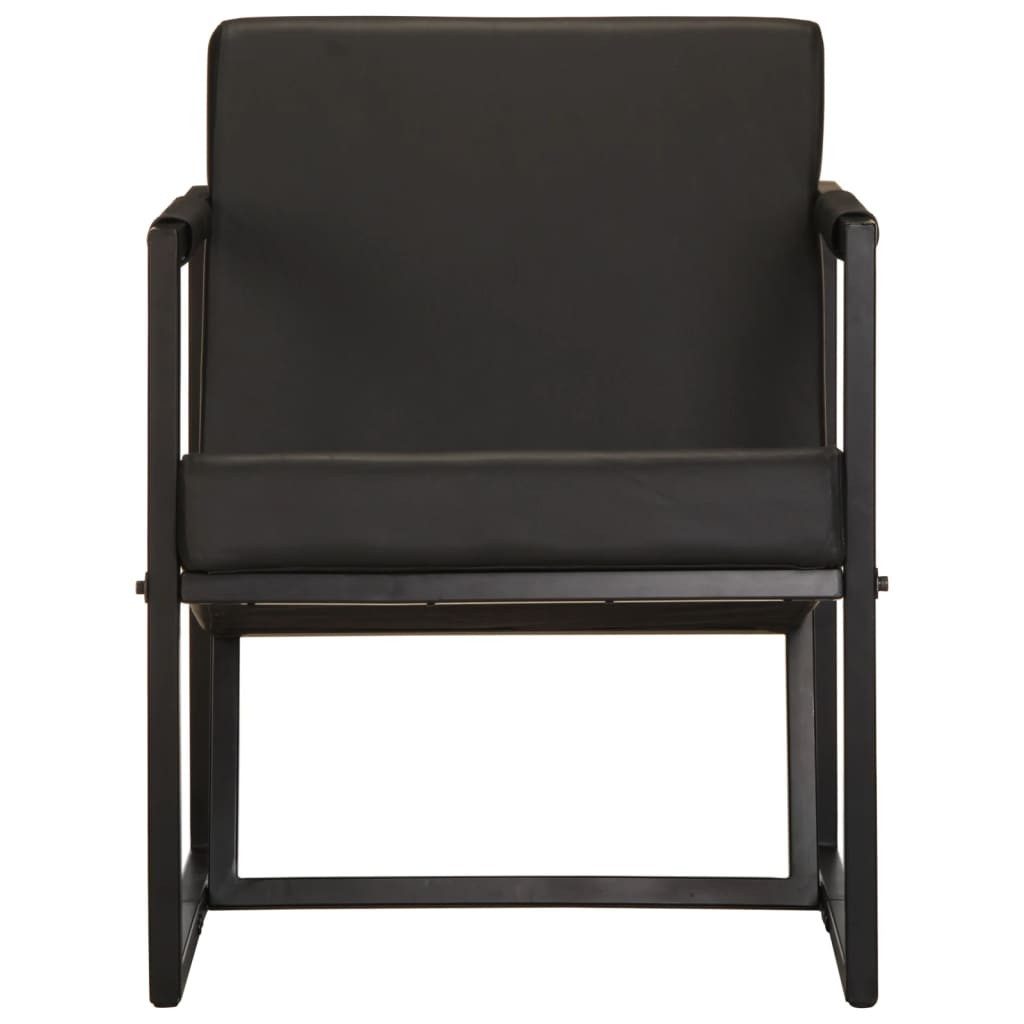 vidaXL Sessel Sessel Schwarz Echtleder (1-St)
