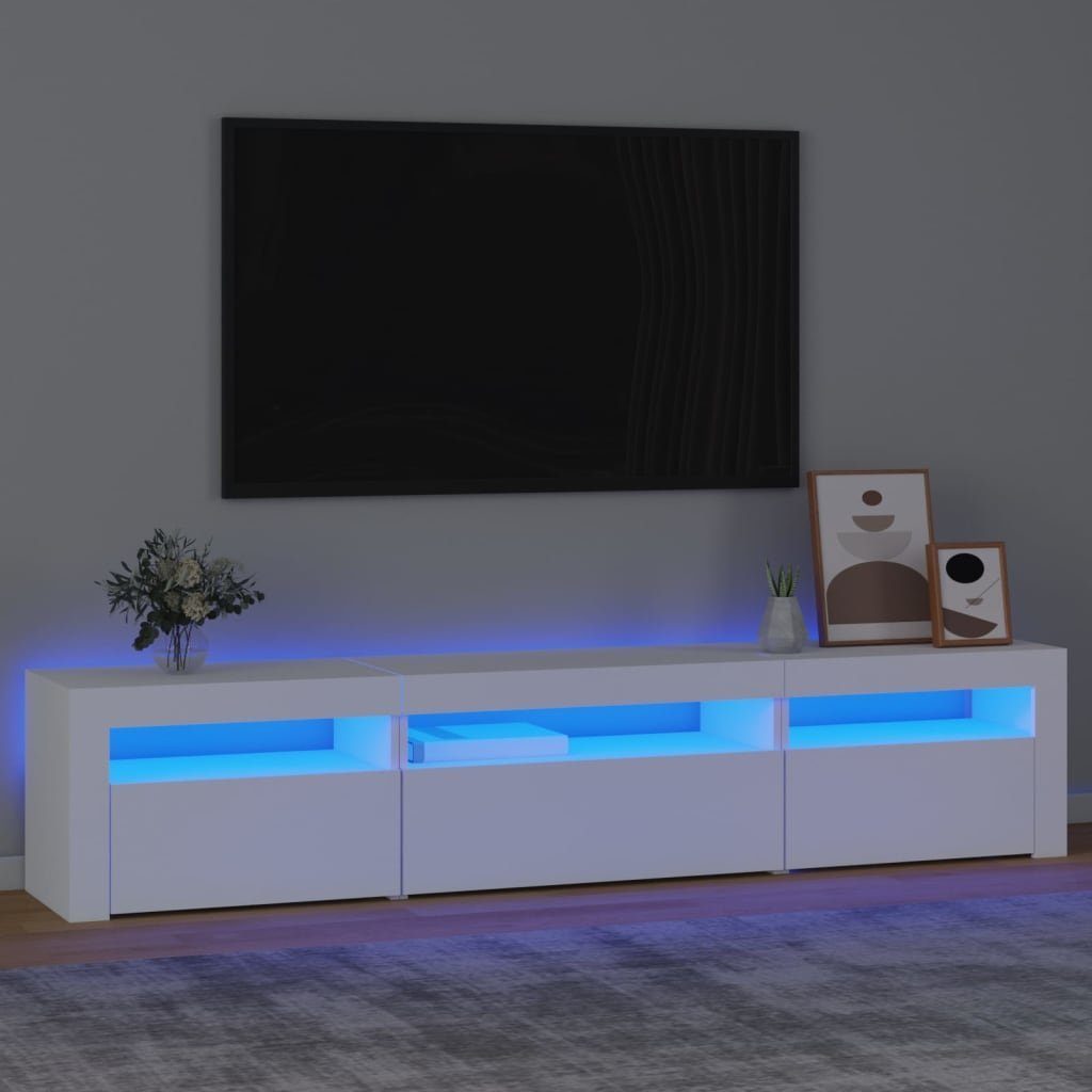 vidaXL TV-Schrank TV-Schrank mit LED-Leuchten Weiß 195x35x40 cm (1-St)