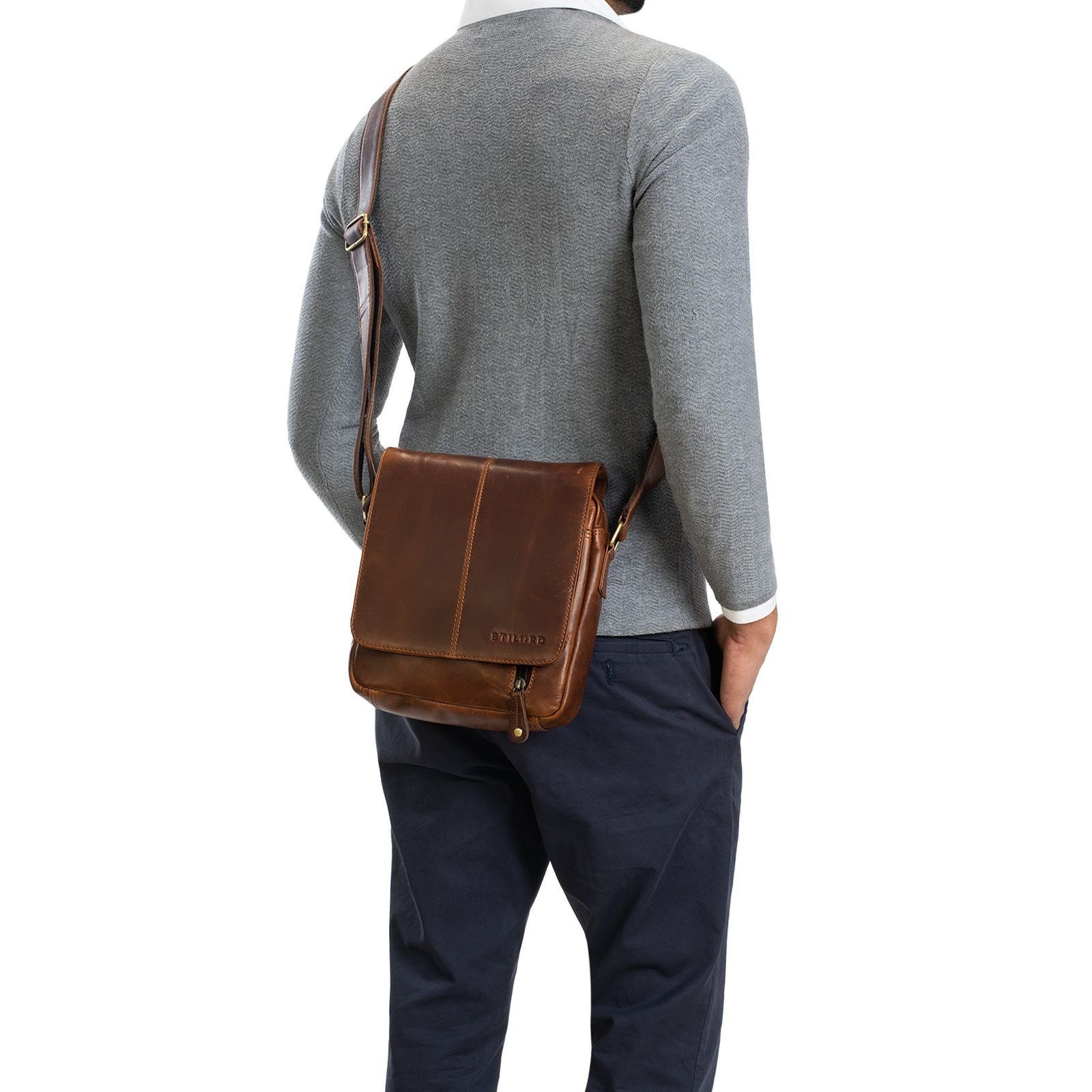 STILORD Schultertasche "Matt" Herrenhandtasche Leder Umhängetasche Männner Vintage