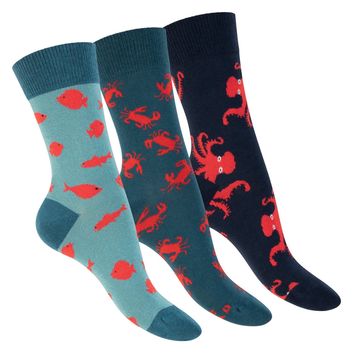 Footstar Basicsocken Damen/Herren Ocean Socken, Baumwollsocken Motiv Modische Bunte