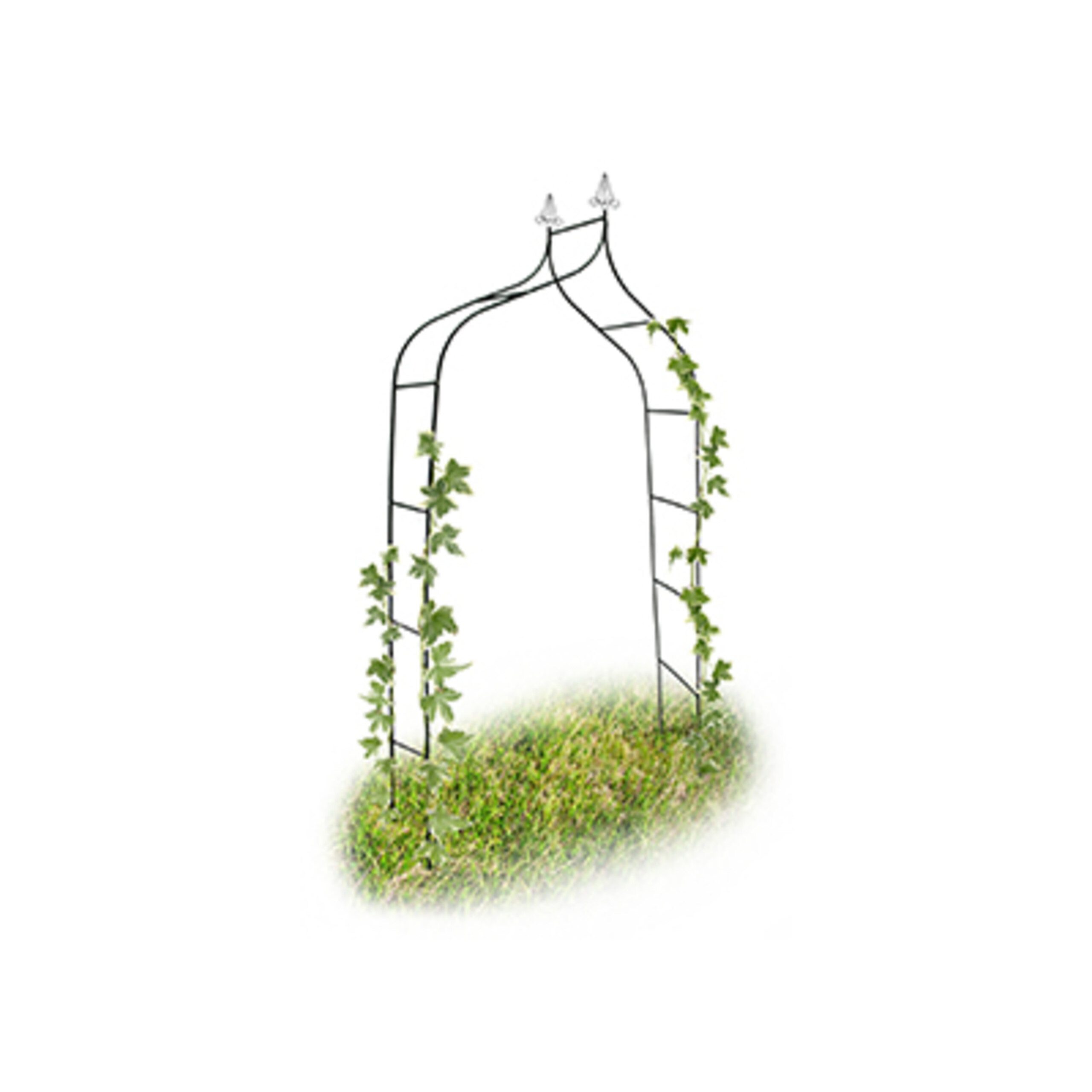 relaxdays Rosenbogen geschwungen mit Spitze Metall