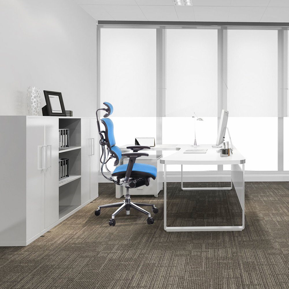 hjh OFFICE ergonomisch ERGOHUMAN St), Bürostuhl Luxus Blau Drehstuhl Chefsessel Netzstoff (1
