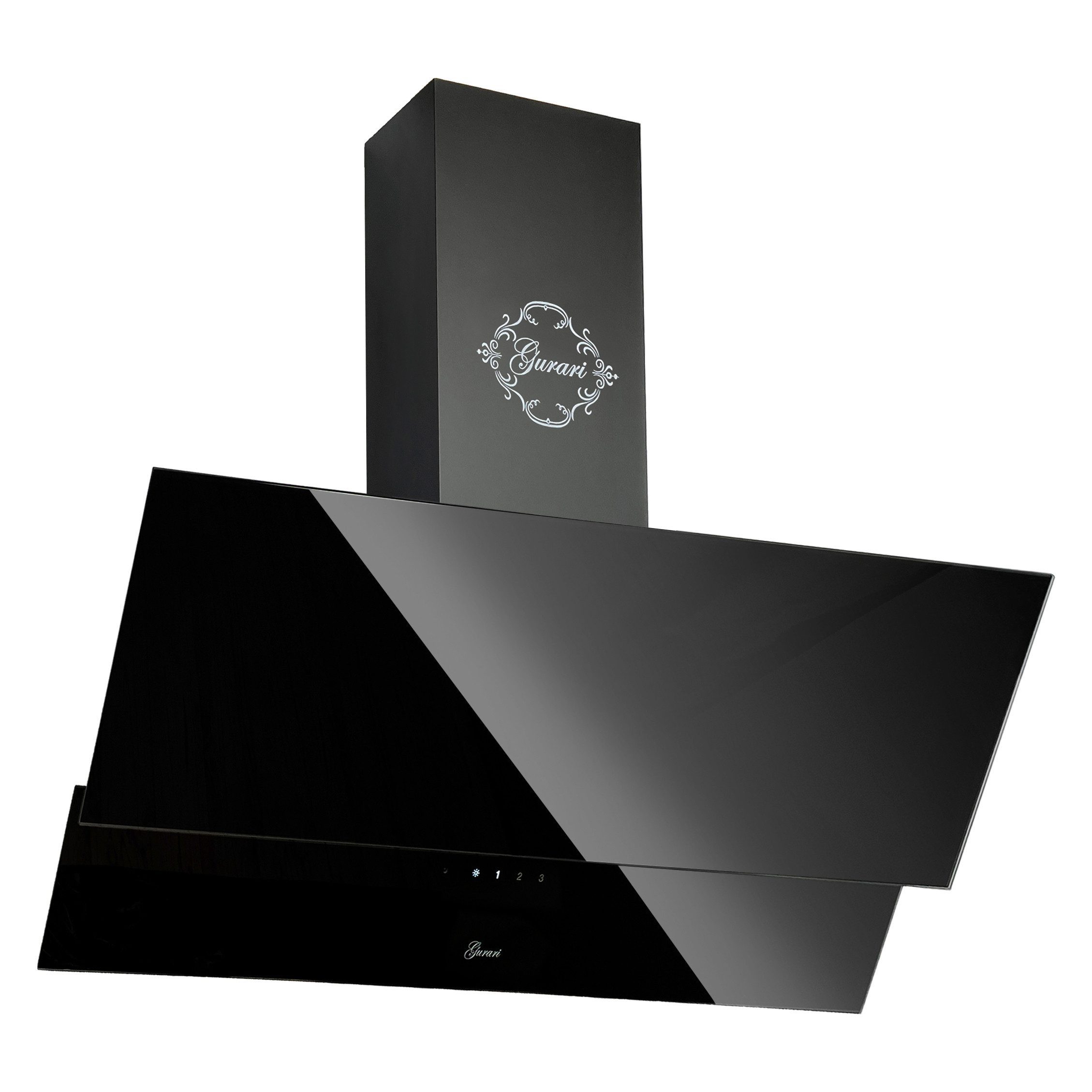 GURARI Kopffreihaube GCh 268 Bl 8 Prime Dunstabzugshaube 80 cm 1000m³/h kopffreihaube GCh 268 Bl 8 Prime Dunstabzugshaube 80 cm 1000m³/h kopffreihaube, Dunstabzugshaube 80 cm, Schwarz Glas, Wandhaube, 1000m³/h