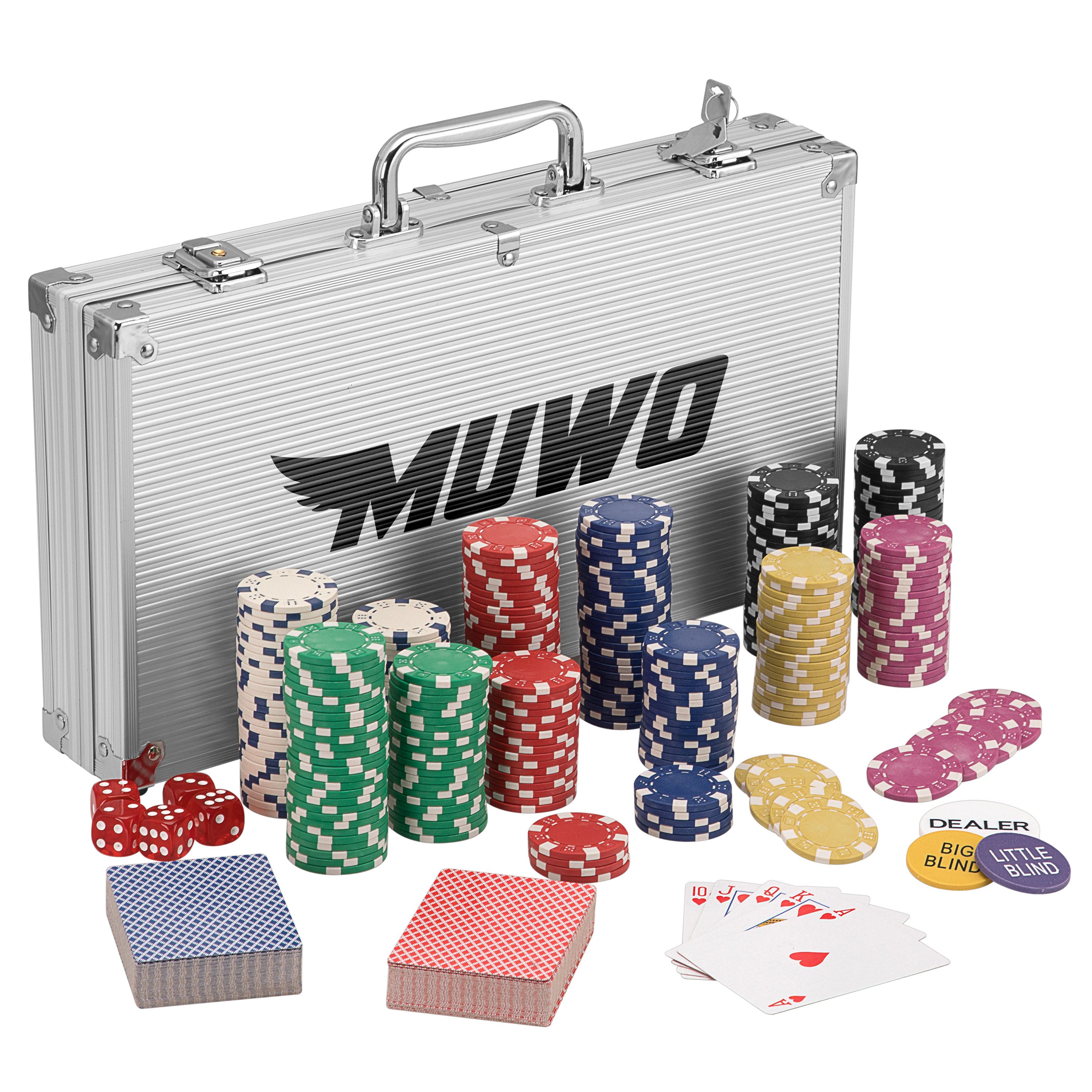 Spielesammlung MUWO "All In" Pokerkoffer-Set mit 300/500 Chips