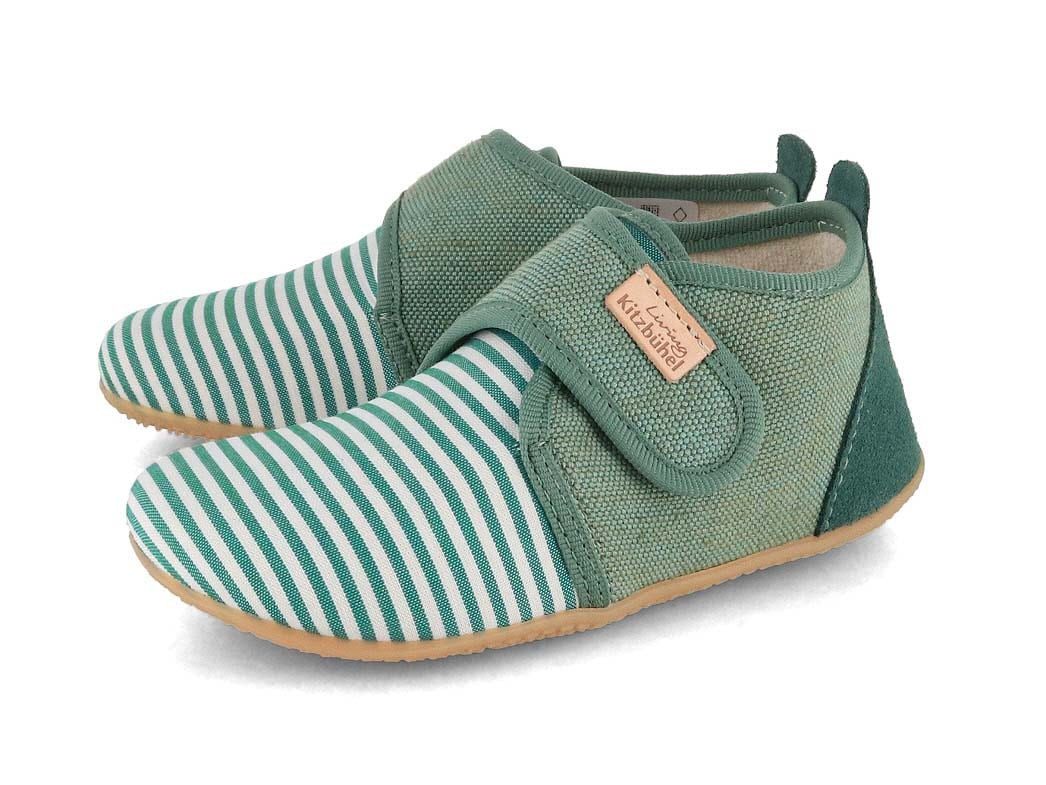 Living Kitzbühel Sigi Streifchen Baby Klettmodell Hausschuh Design und Produktion 100% in Europa