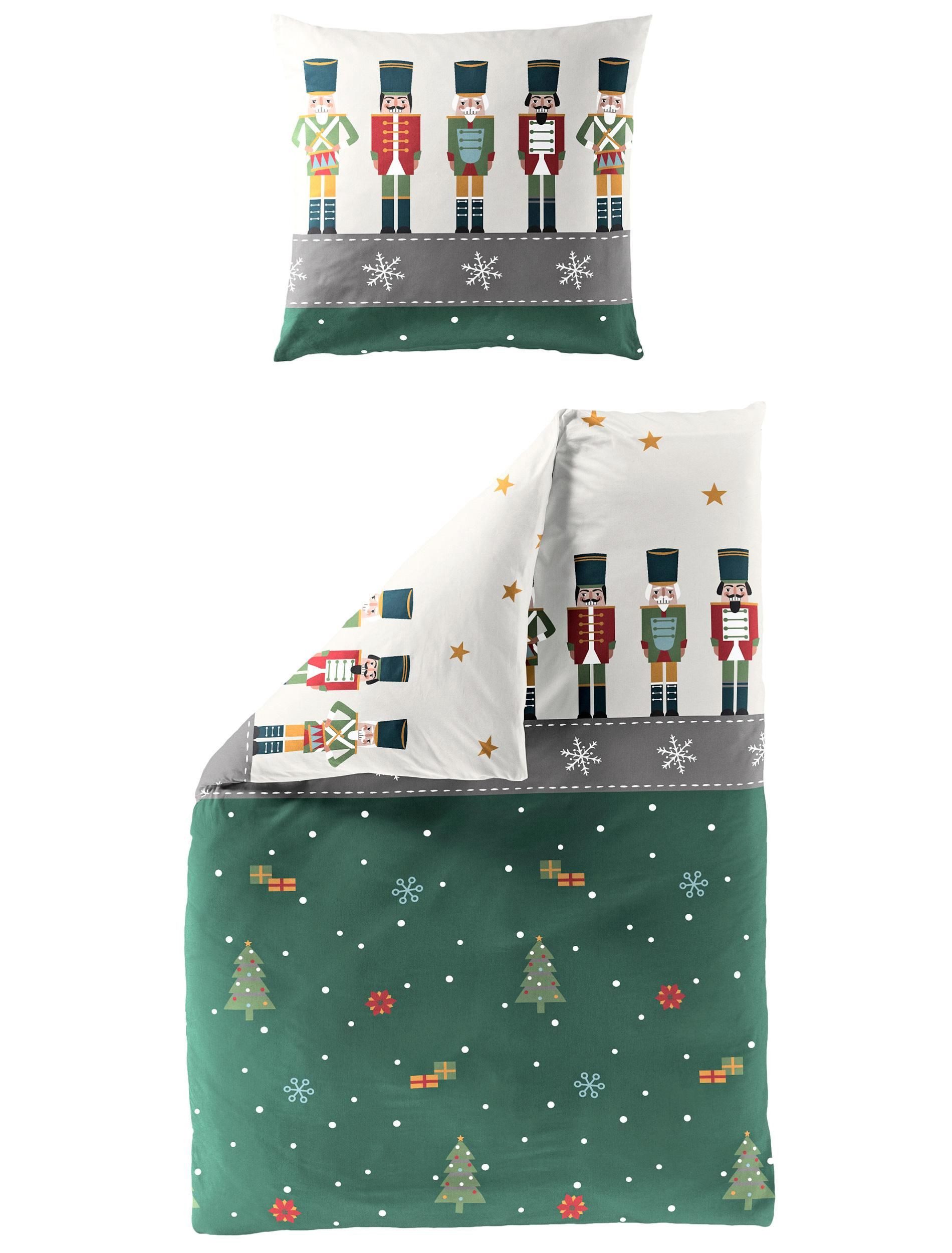 BIERBAUM Bettwäsche BIERBAUM Bettwäsche NUSSKNACKER Biber BL 135x200 cm grü günstig online kaufen