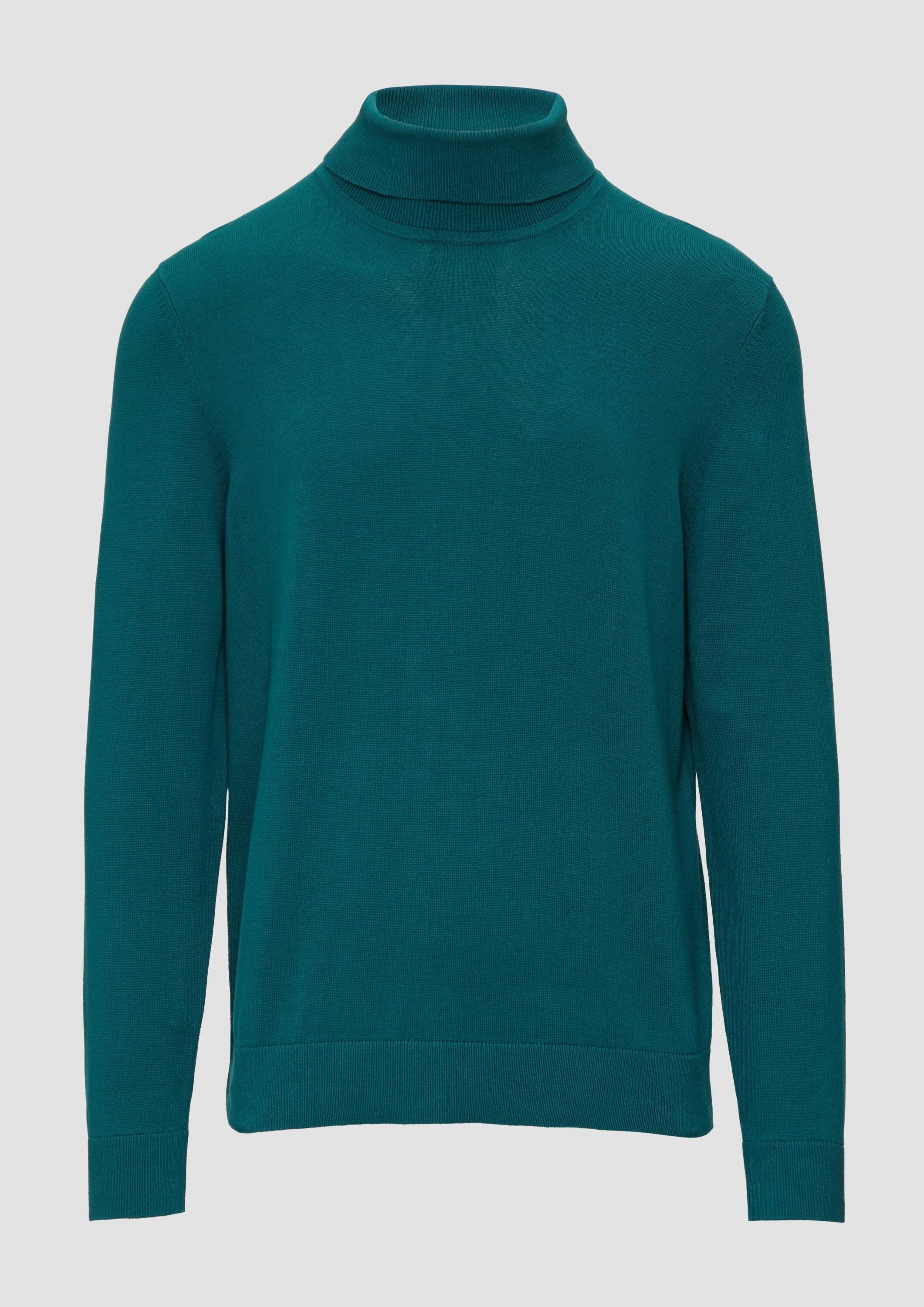s.Oliver Longpullover Strickpullover Rollkragenpullover aus Baumwolle