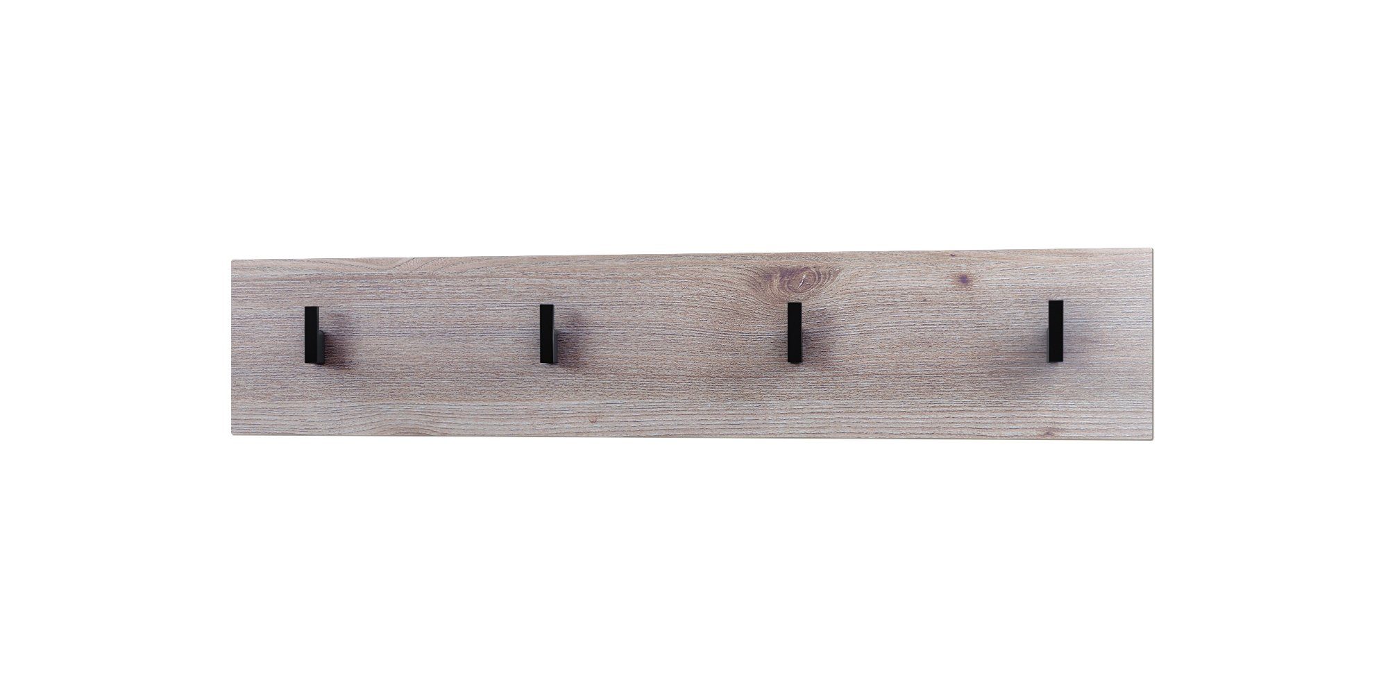 Vladon Garderobenpaneel Linea (Wandgarderobe, mit 4 Kleiderhaken), Eiche Nordic (72 x 14,5 x 3,5 cm)